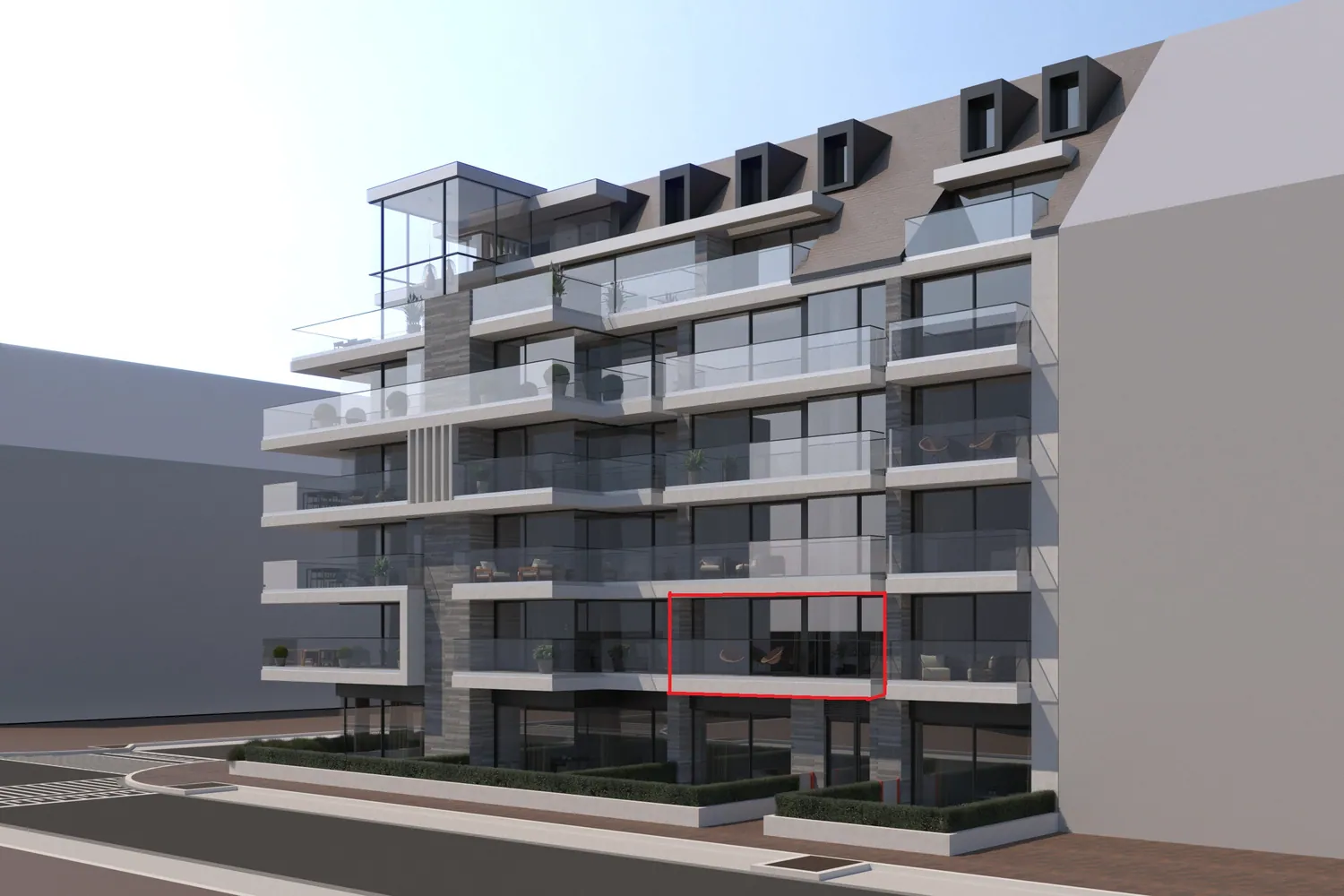 Ruim 3-kamer appartement te Residentie Miraval met ruime terrassen & mogelijkheid tot aankoop van een inpandige garage.