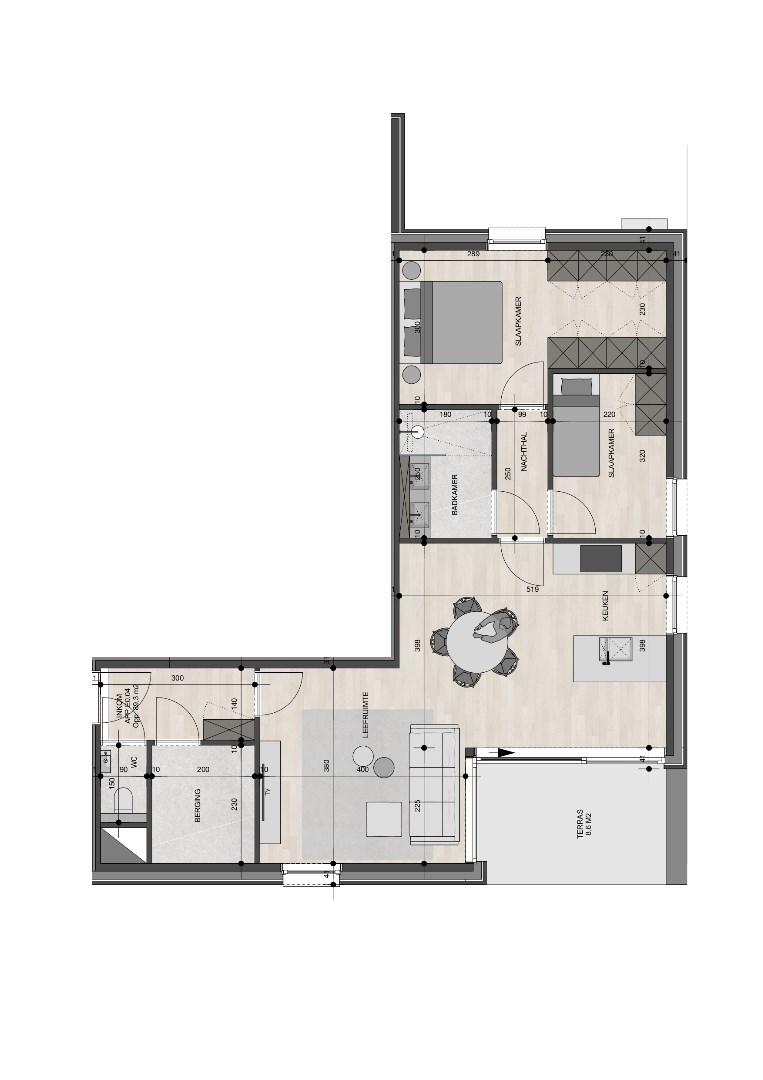 Gelijkvloers appartement van 90m² 