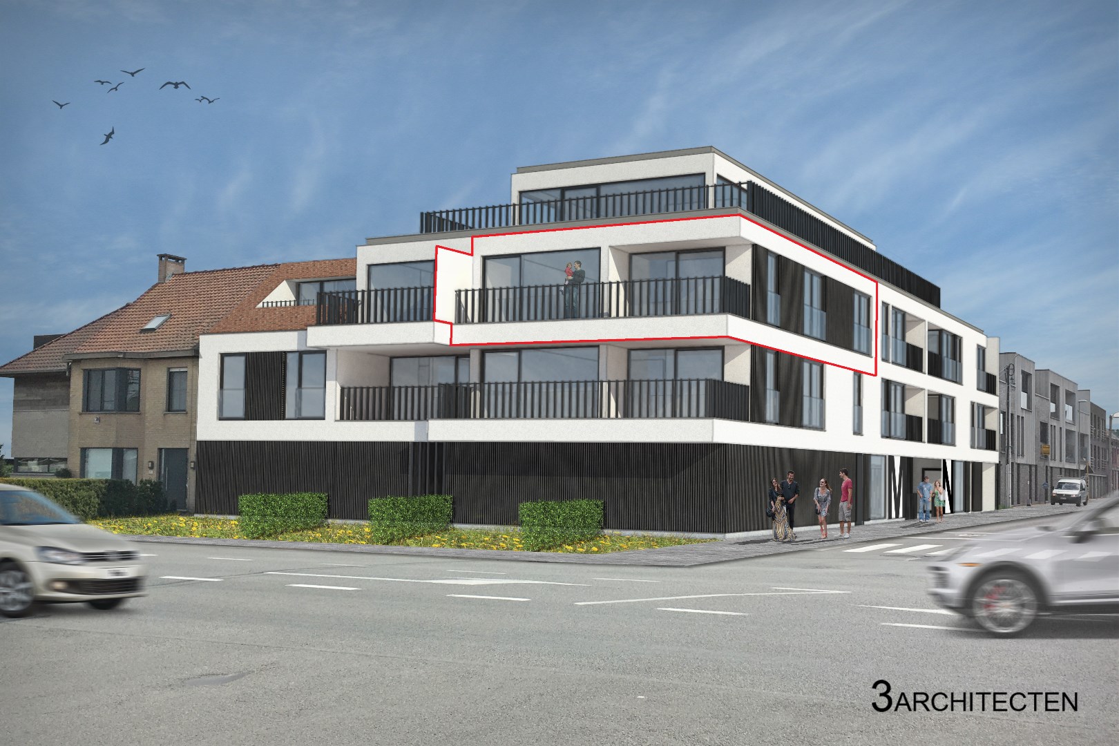 Prachtig lichtrijk en ruim (116 m²) nieuwbouw 2-slpk appartement met (zonne)terras(en), Kortemark 