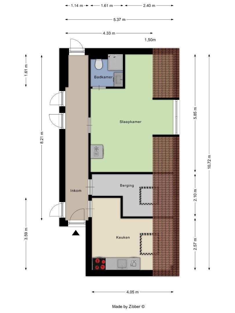 Studentenkamer van 21,53m² in prachtig gerenoveerd en ruime residentie met tuin in Leuven - EPC A 