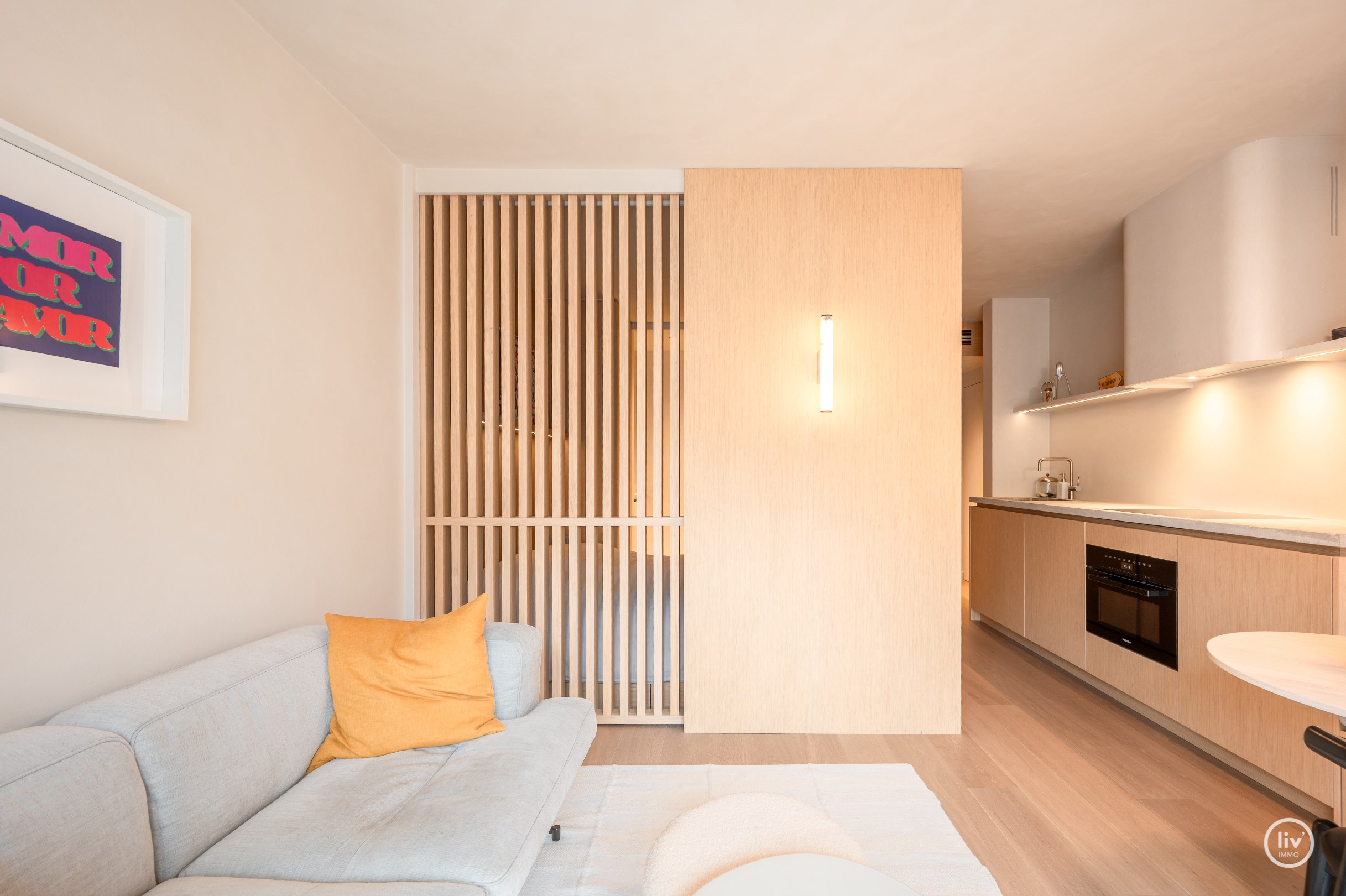 Smaakvol afgewerkt 1 slaapkamer appartement ideaal gelegen nabij Dumortierlaan. 