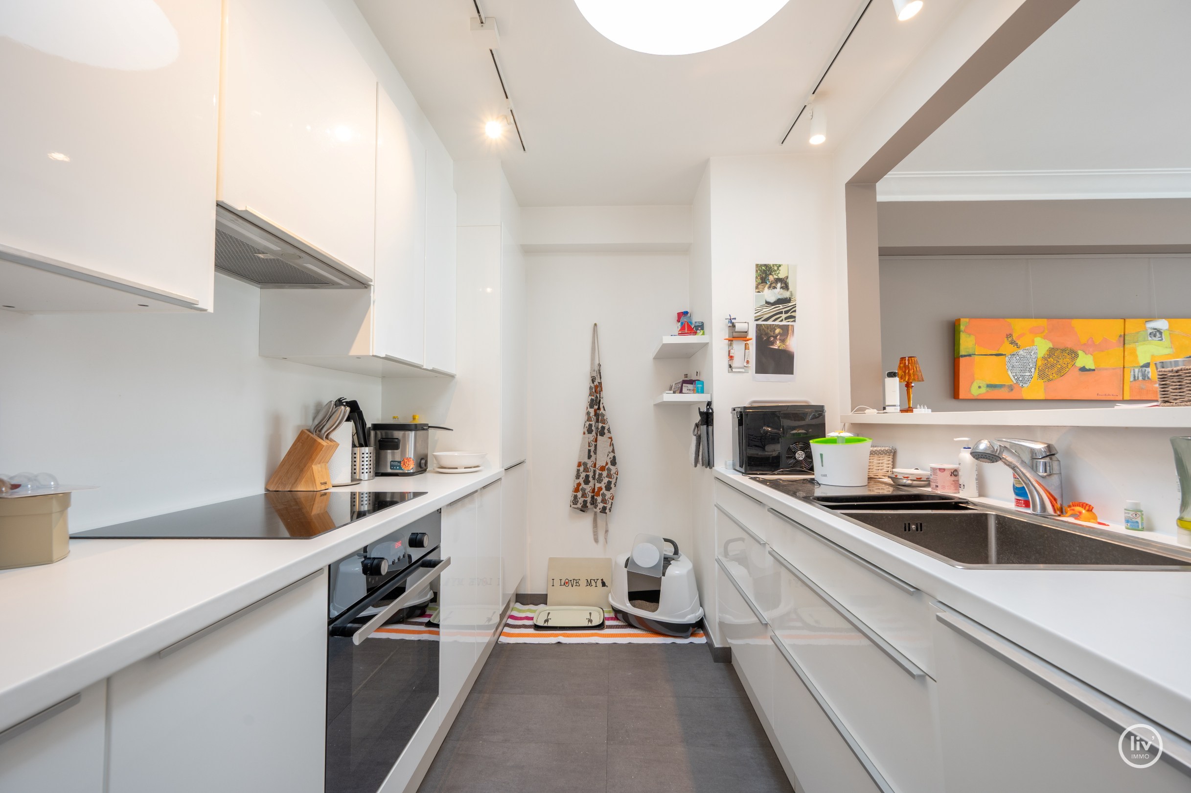 Lichtrijk dakappartement op wandelafstand van de zeedijk-Albertstrand met mogelijkheid tot aankoop van een inpandige garagebox (gelijkvloers). 