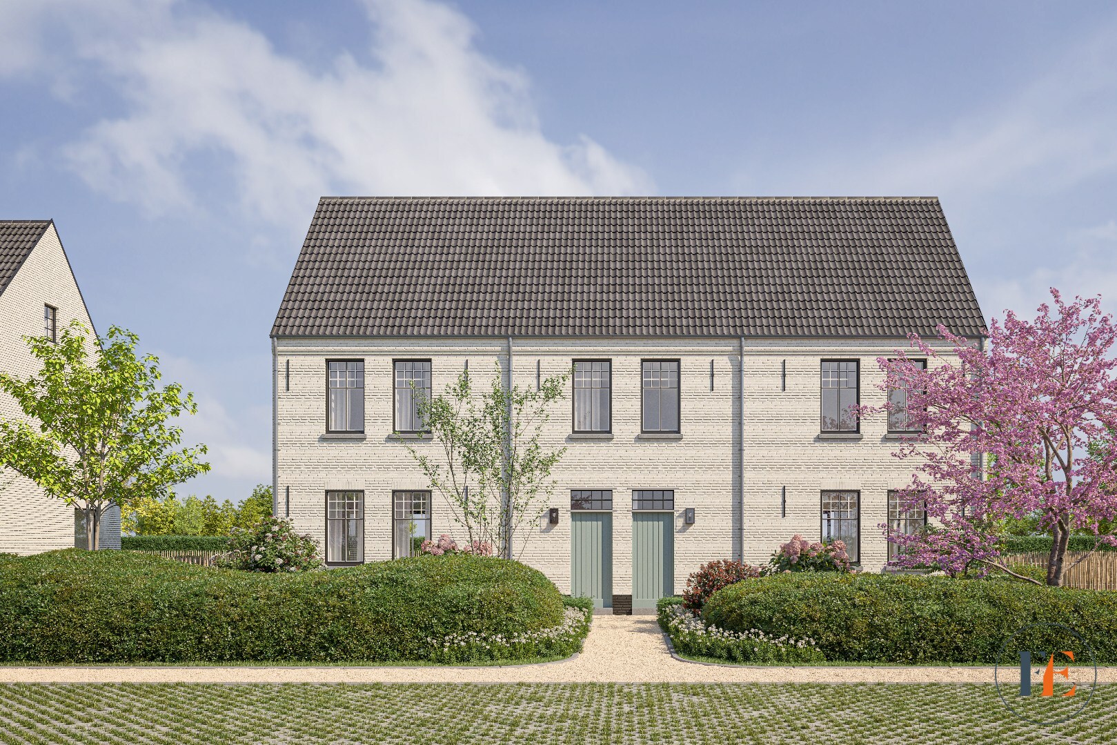 Grenzend aan De Pinte, liggen deze mooie woningen uitkijkend op het groen 