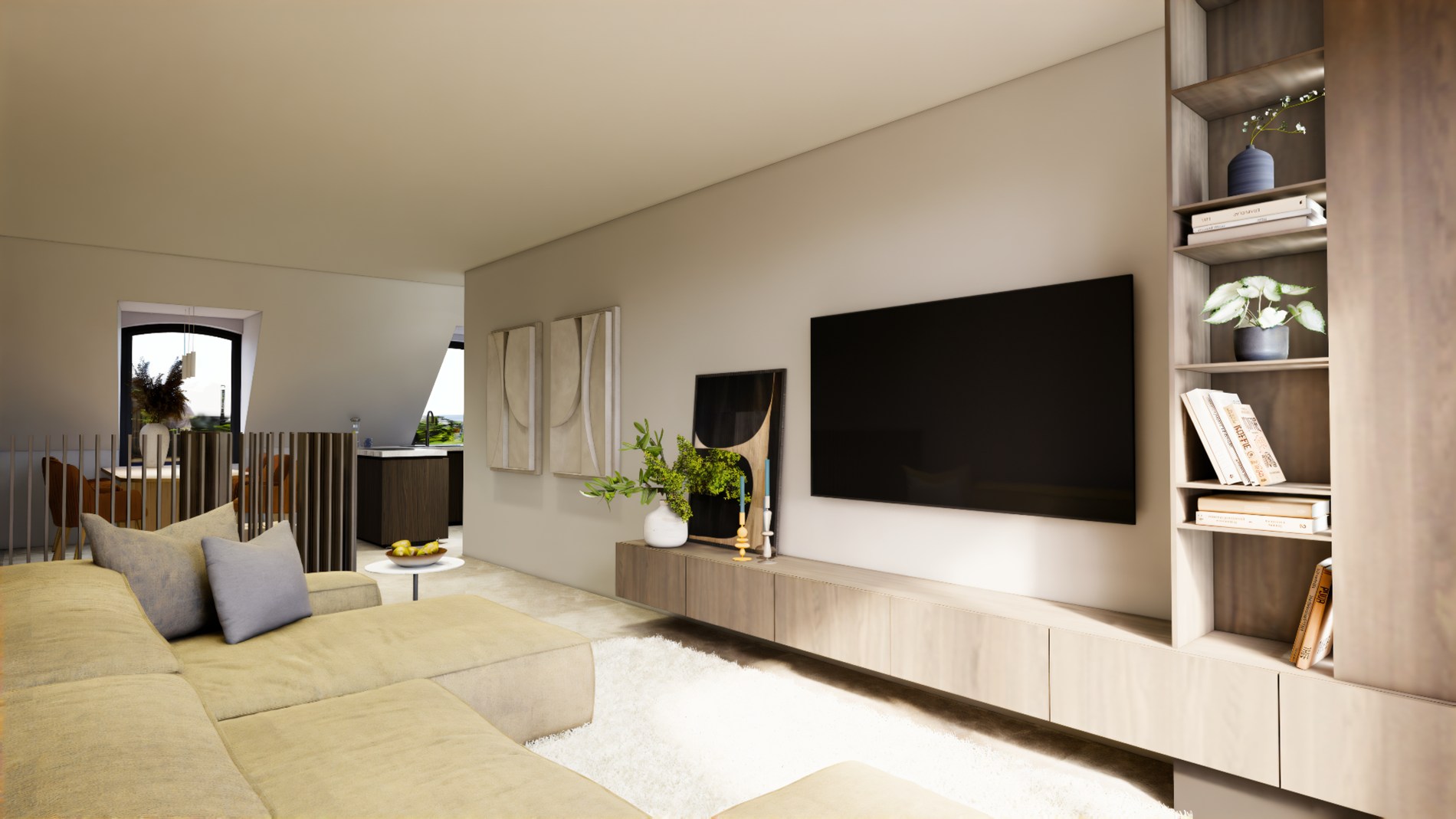 Appartement 3 – Duplex met zonnige leefruimte op +2 