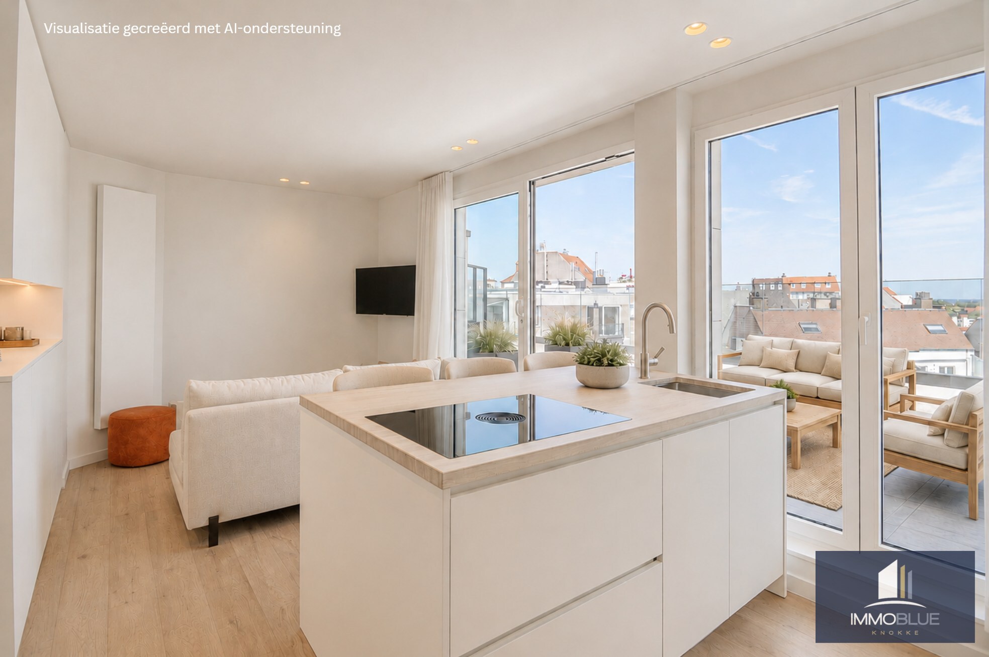 Volledig gerenoveerd dakappartement met een terras van ongeveer 45 m². 