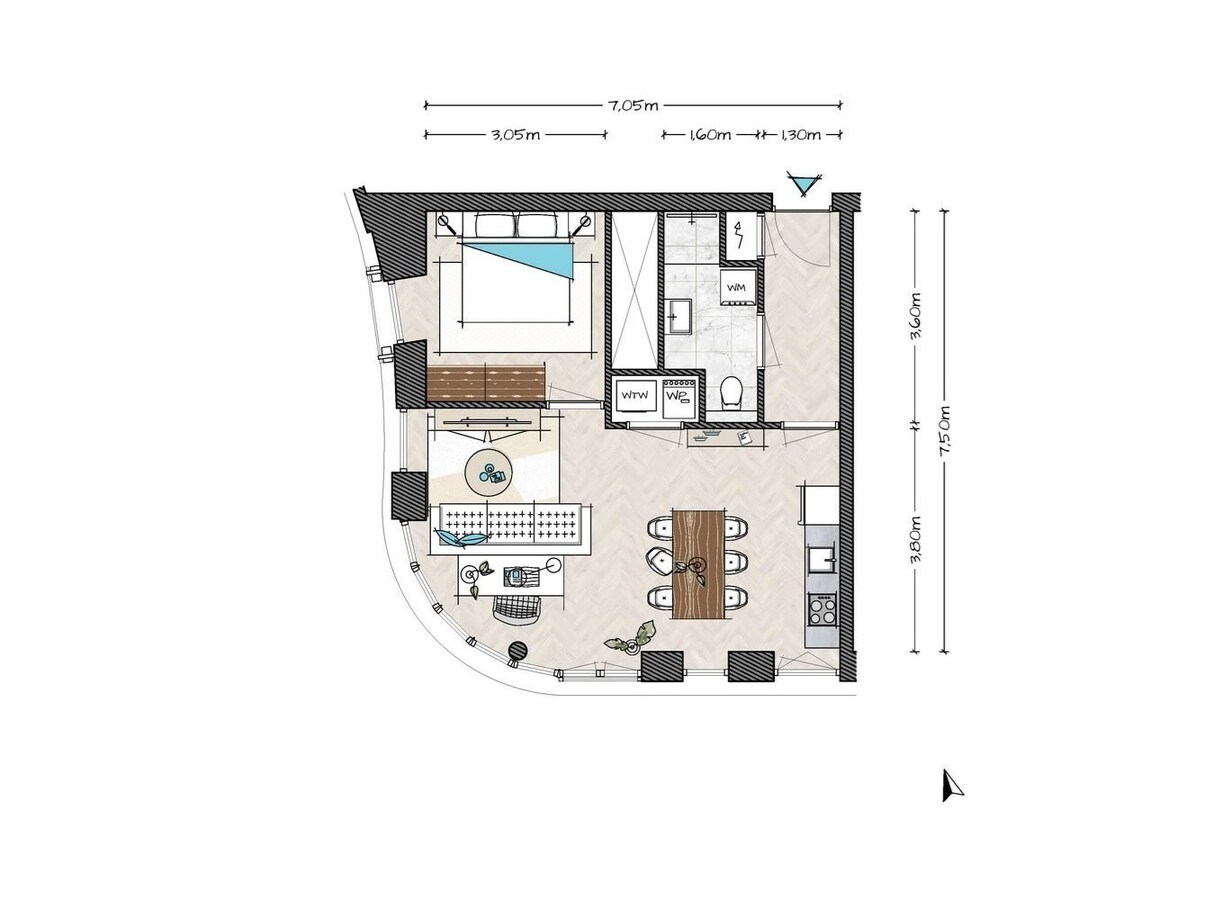 TYPE E | LICHT HOEKAPPARTEMENT MET UITZICHT OVER TILBURG 