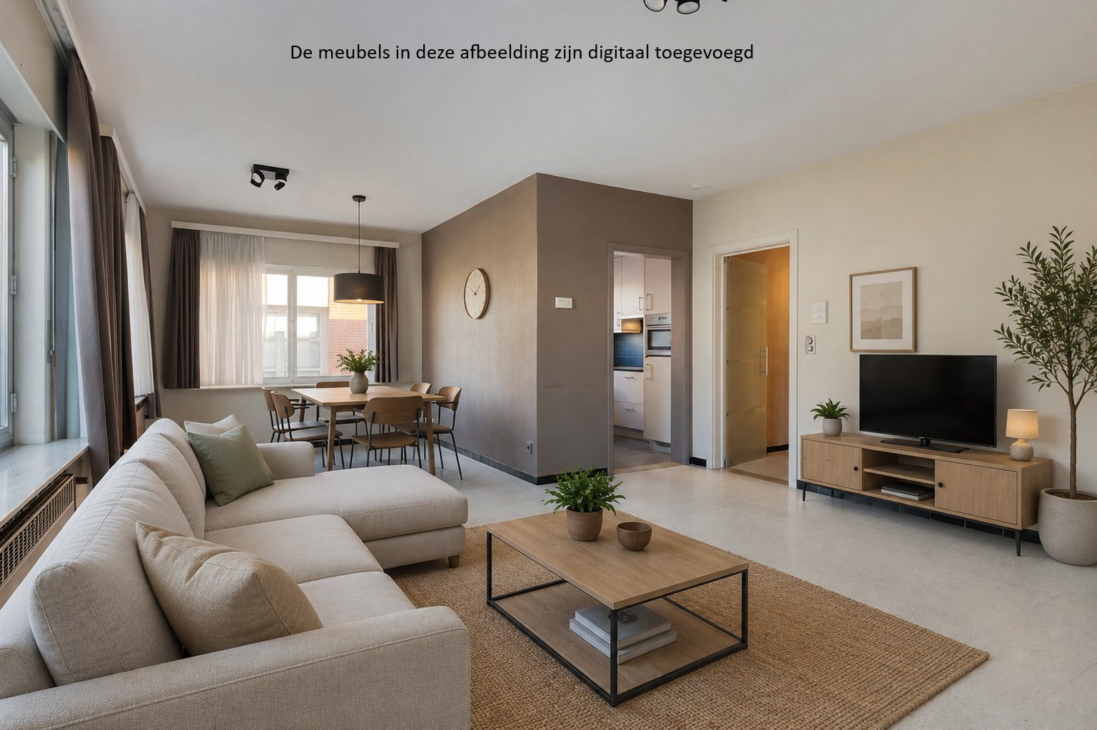 Gelijkvloers appartement met 2 slaapkamers, terras en tuin 