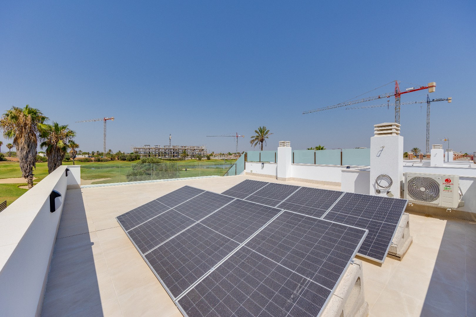 Solarium with solar panels