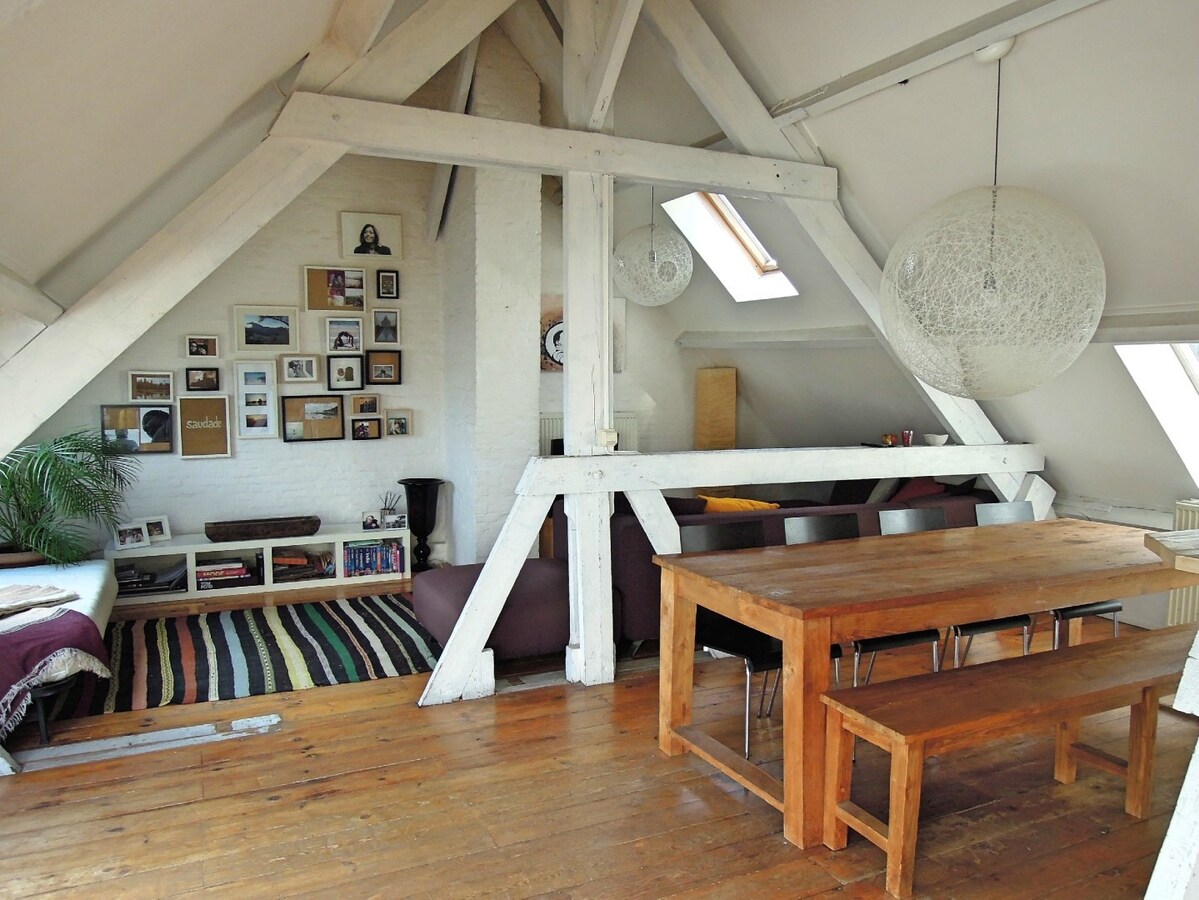 Stijlvol en licht dakappartement van 125 m² in hartje Antwerpen 