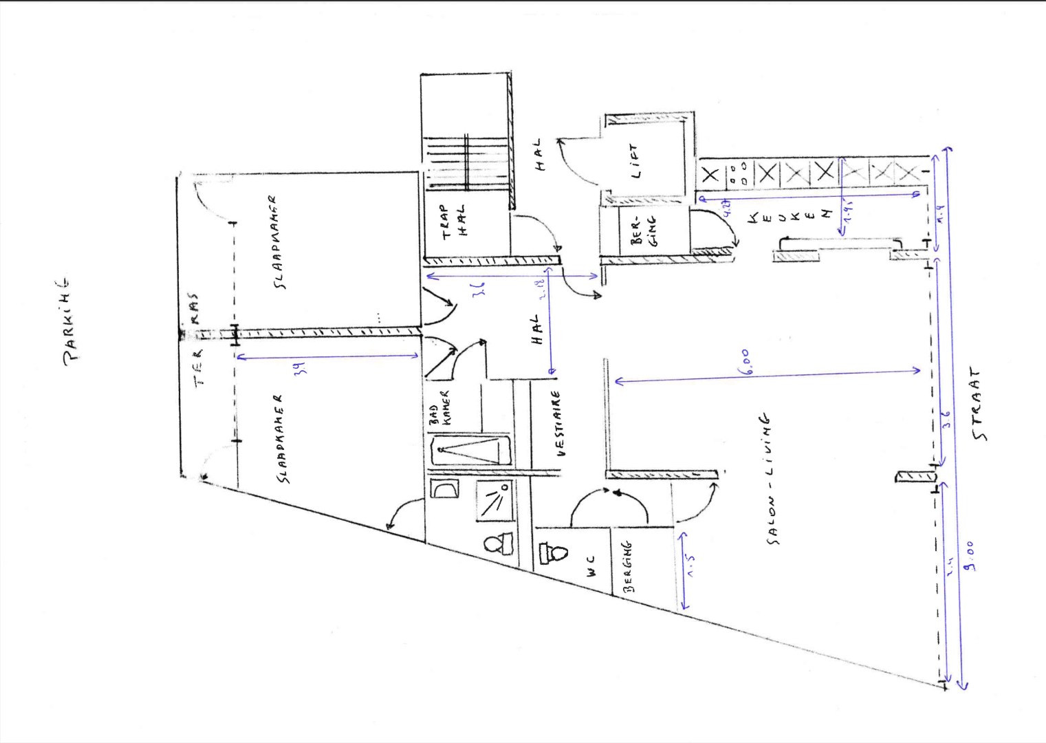 Instapklaar appartement met 2 slaapkamers, 2 badkamers en terras in hartje Gent 
