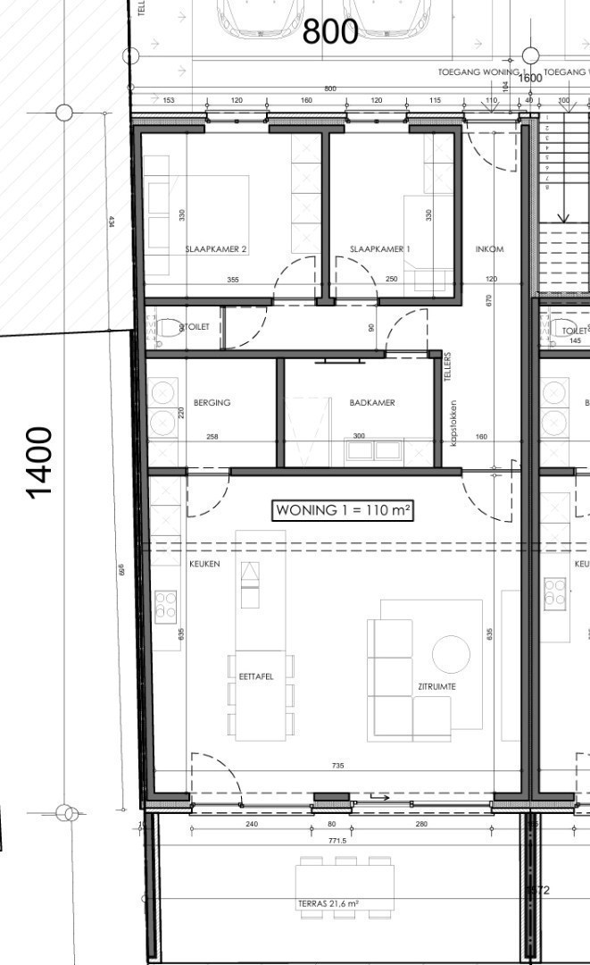 Afgewerkte woning met 2 slaapkamers &amp; ruim zonnig terras en tuin met tuinhuis + autostaanplaats en berging 