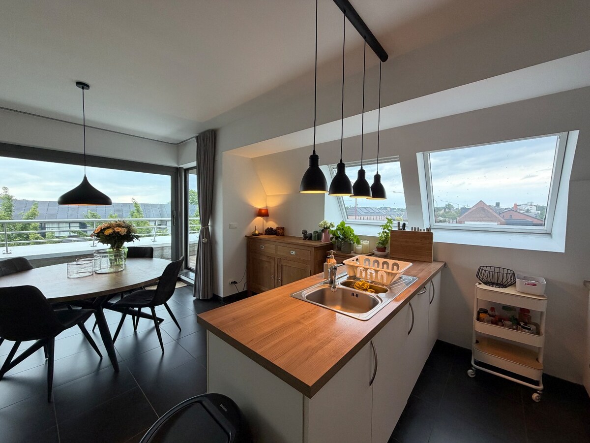 Luxueus dakappartement te Asper. 