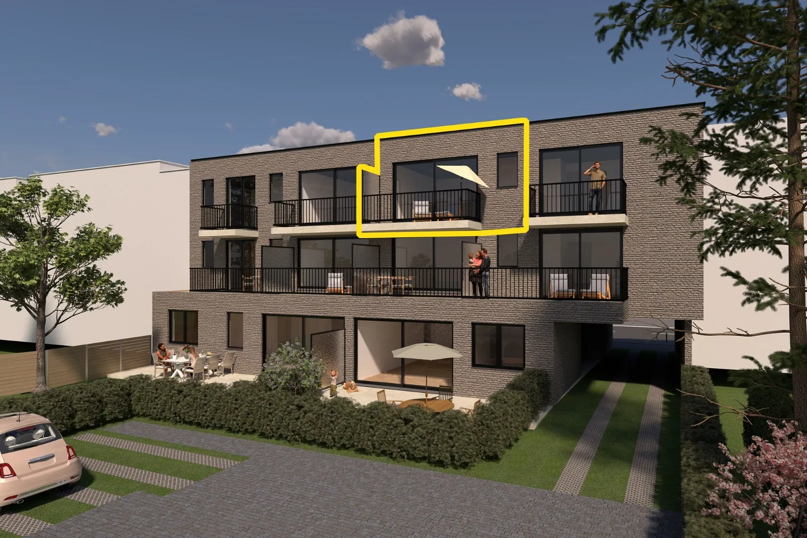 1-slaapkamer appartement op het 2de verdiep