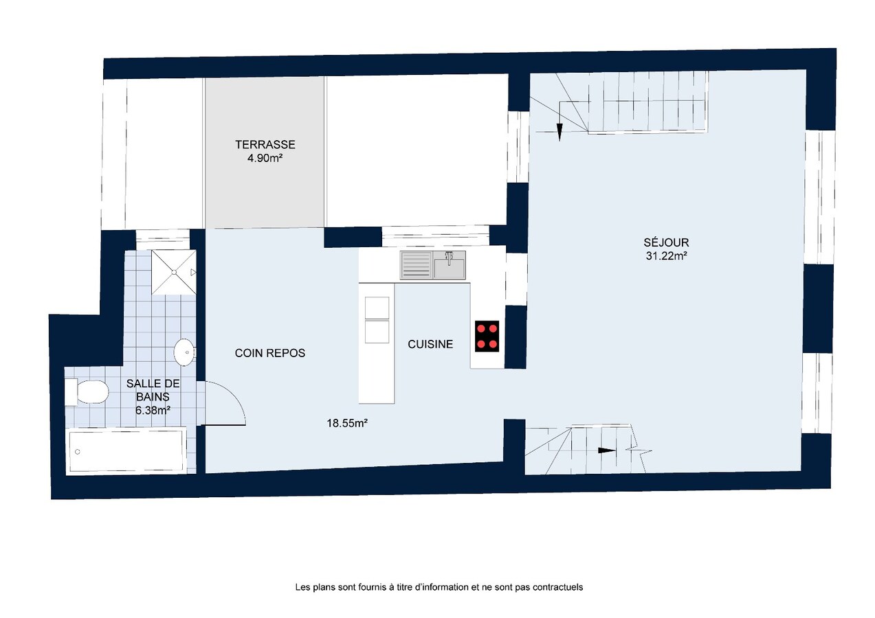 Appartement DUPLEX avec terrasse et parking privatif, au cœur du centre de Pecq ! 