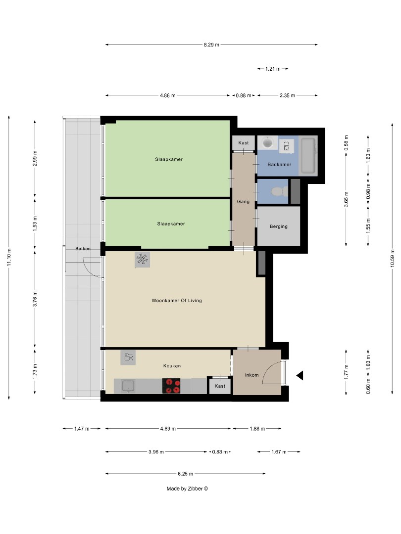 Appartement met 2 slaapkamers, ruim terras en private kelderberging in Heverlee! – EPC 114 kWh/m² - bewoonbare opp. 85 m² 