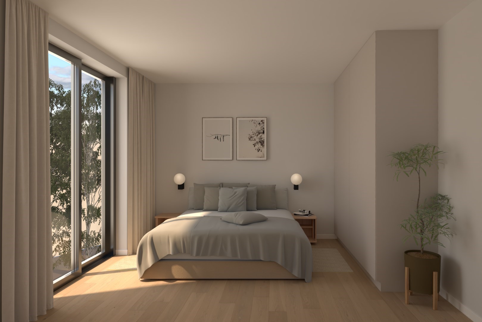 Modern 2-slaapkamer appartement op het 2de verdiep met zonnig terras 