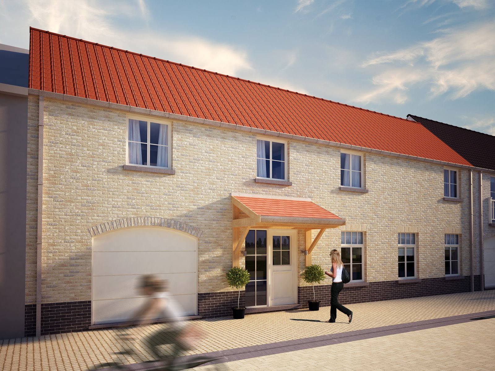 Nieuwbouw in landelijke stijl met 3 slaapkamers en garage in Zevekote 