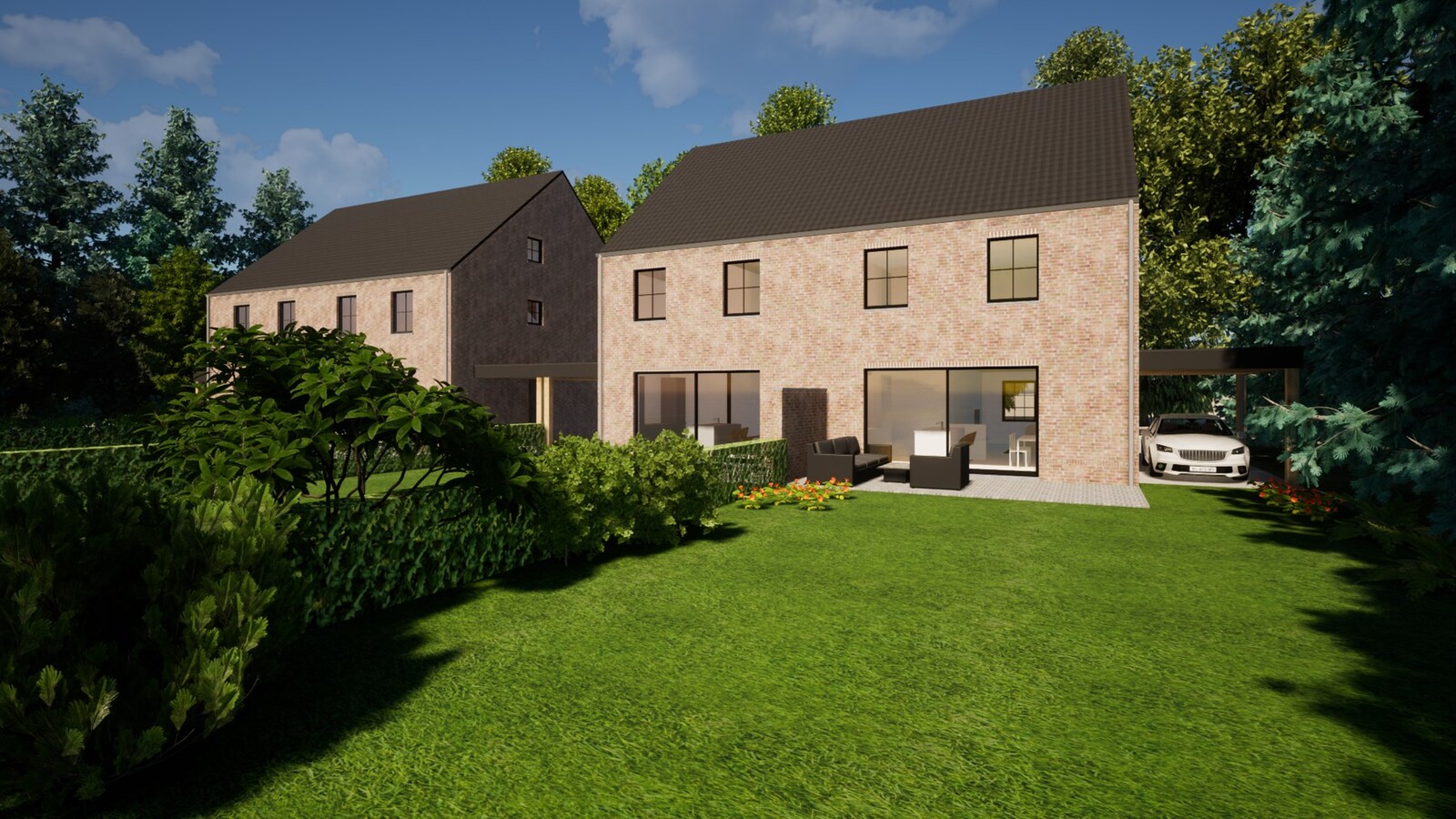 4 halfvrijstaande Bijna Energie Neutrale nieuwbouwwoningen (BEN) op ruime percelen op een gunstige locatie te Helchteren! 