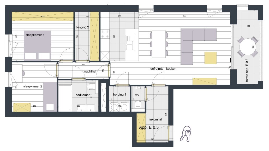 Praktisch 2-slpk-appartement te Gavere 
