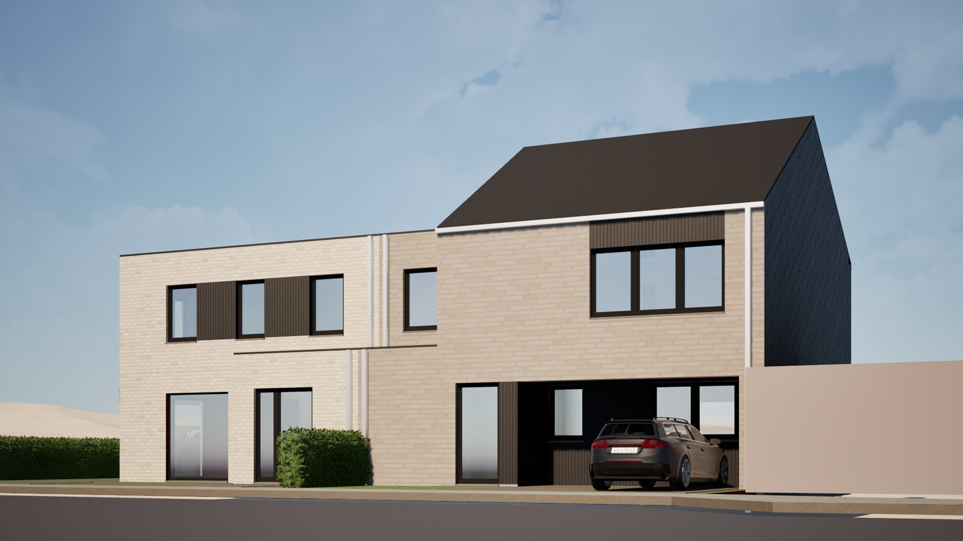 Halfopen bebouwingen op toplocatie nabij het centrum te Eernegem 