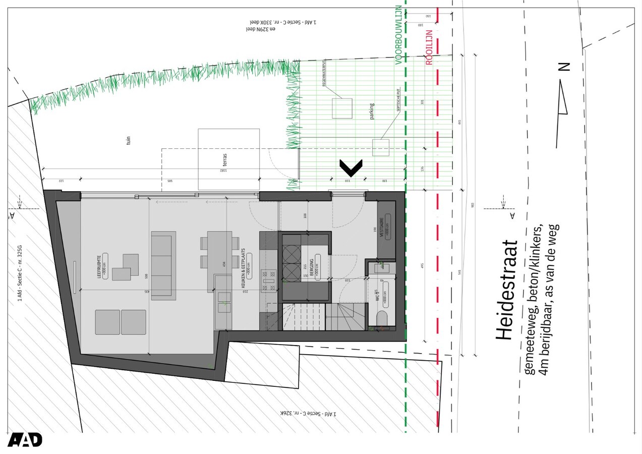 Bouwgrond voor HOB in residentiële woonwijk 