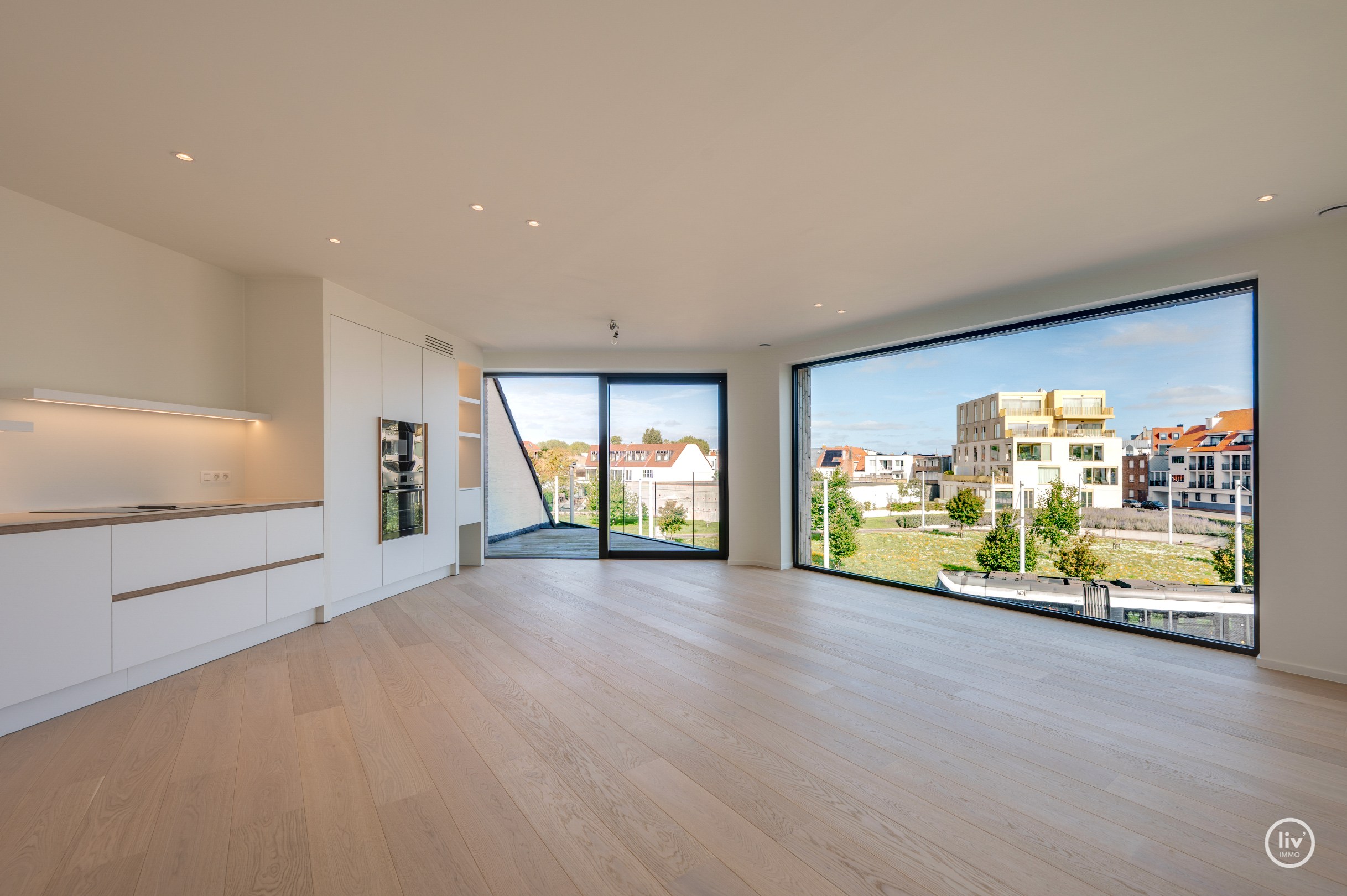 Nouvel appartement avec vue dégagée au centre de Knokke. 
