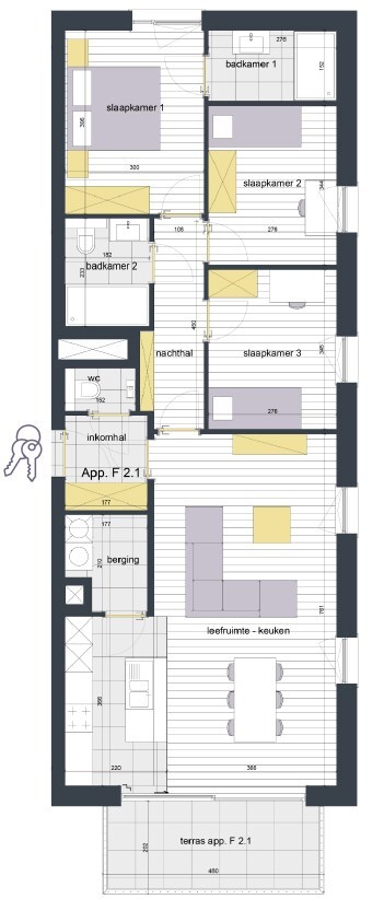 Modern 3 slpk-appartement in Gavere 