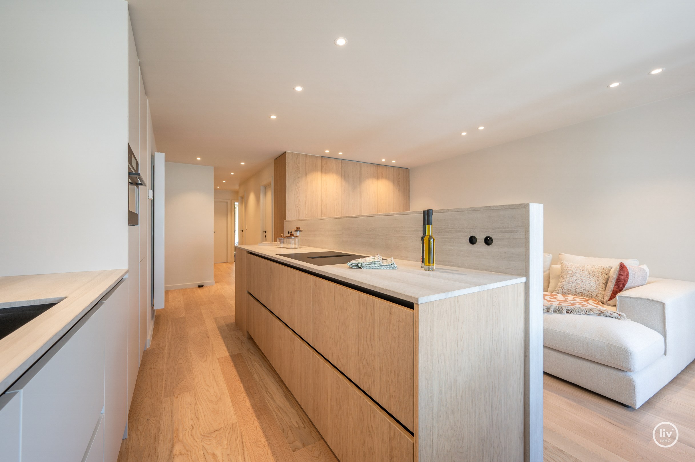 Bel appartement rénové de 3 chambres dans un emplacement de premier choix dans la rue Mosselman à Knokke. 