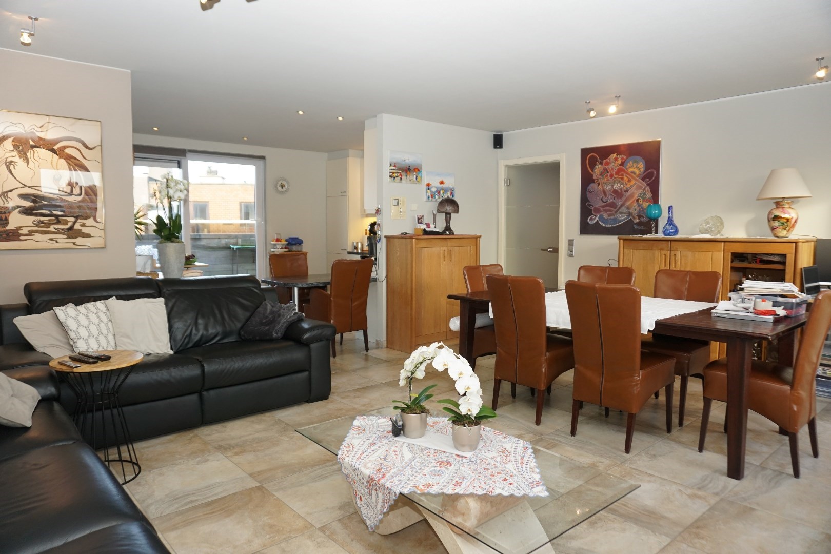 Penthouse 3 slaapkamers centrum Oostende - woonkamer