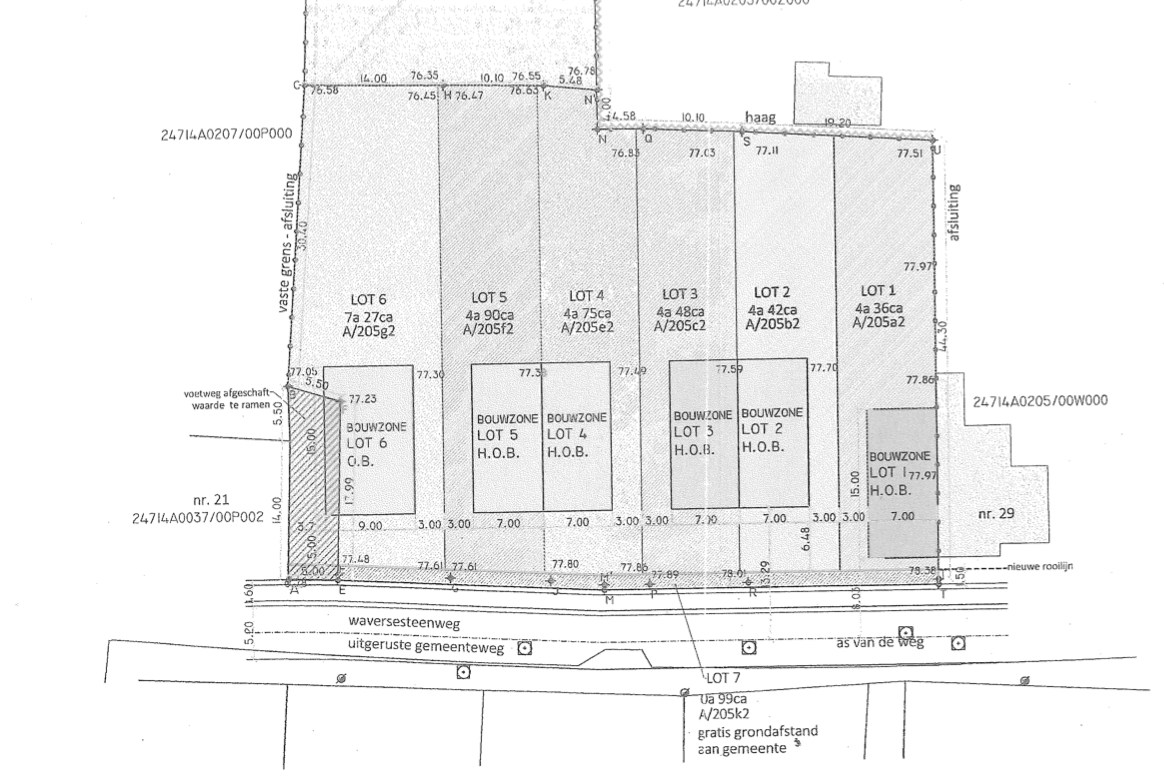 Bouwgrond voor half open bebouwing met perceeloppervlakte van 4a 90ca 