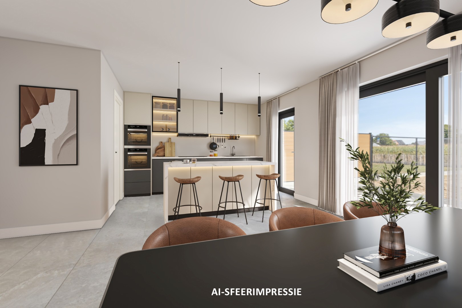 Nieuwbouw-woning in landelijke stijl met 3 slpk op 3 a 82 ca. 