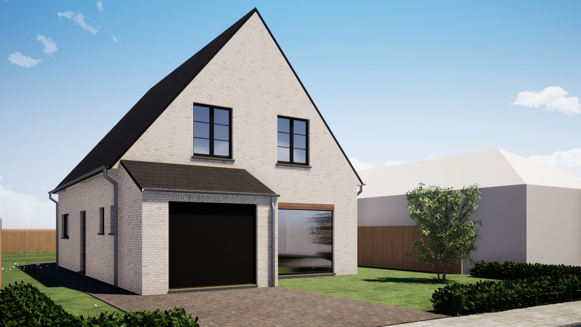 Nieuw te bouwen villa met 3 slaapkamers en garage in Lissewege – privacy, zon en bereikbaarheid in één 