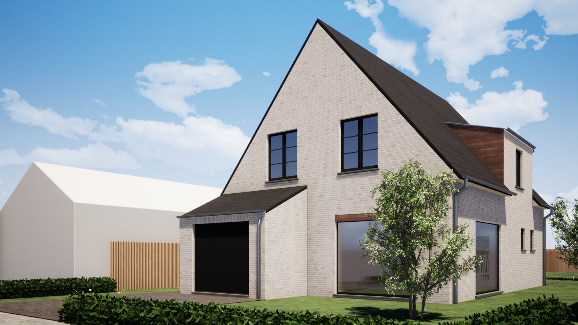 Nieuw te bouwen villa met 3 slaapkamers en garage in Lissewege – privacy, zon en bereikbaarheid in één 