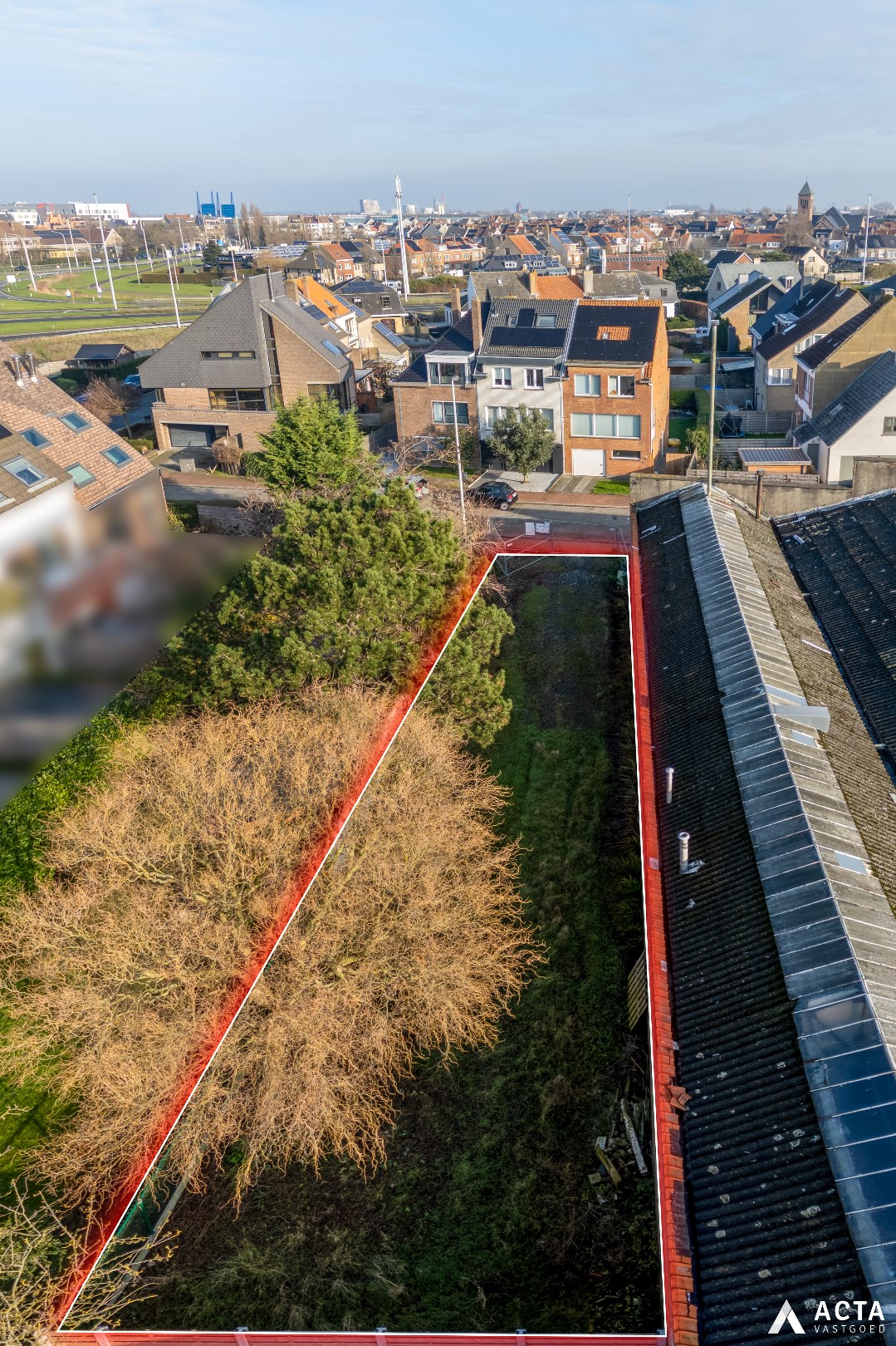 Perceel bouwgrond met oppervlakte van 313m² in Stene 