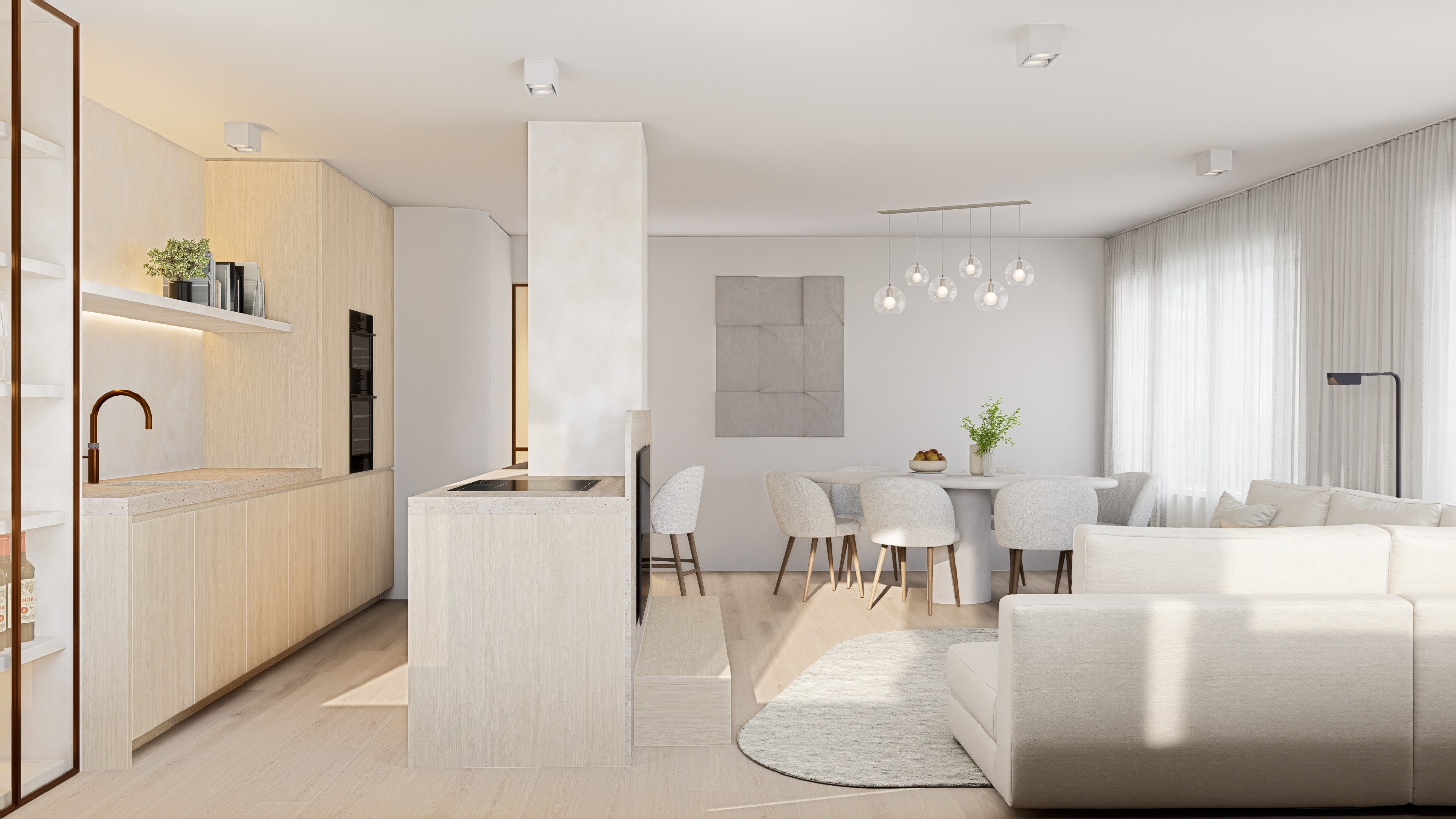 Luxueus volledig gerenoveerd 3 slaapkamer appartement te Leopoldlaan  gelegen op 200m wandelafstand van het Albertstrand. 