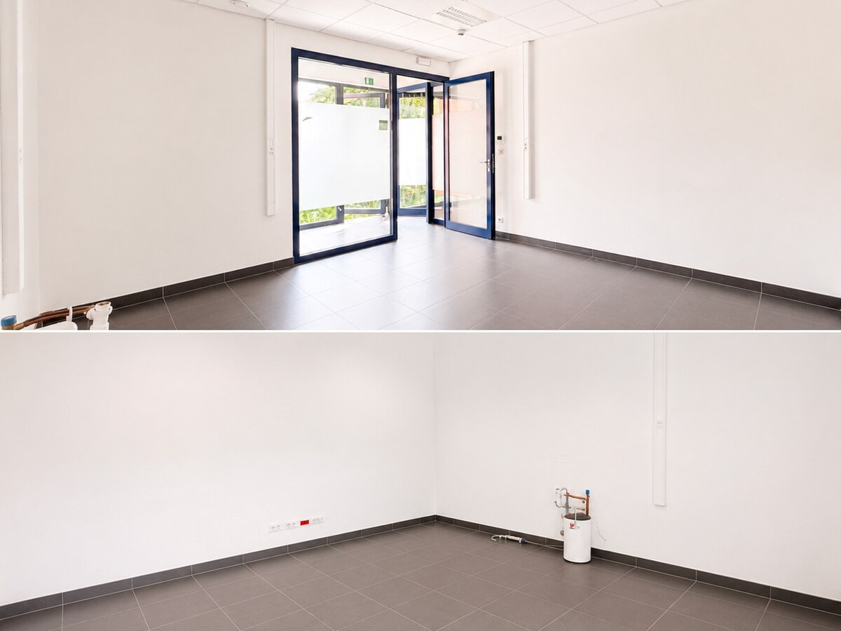 À Dottignies : surface commerciale modulable de ±116 m² avec jardin et excellente visibilité ! 