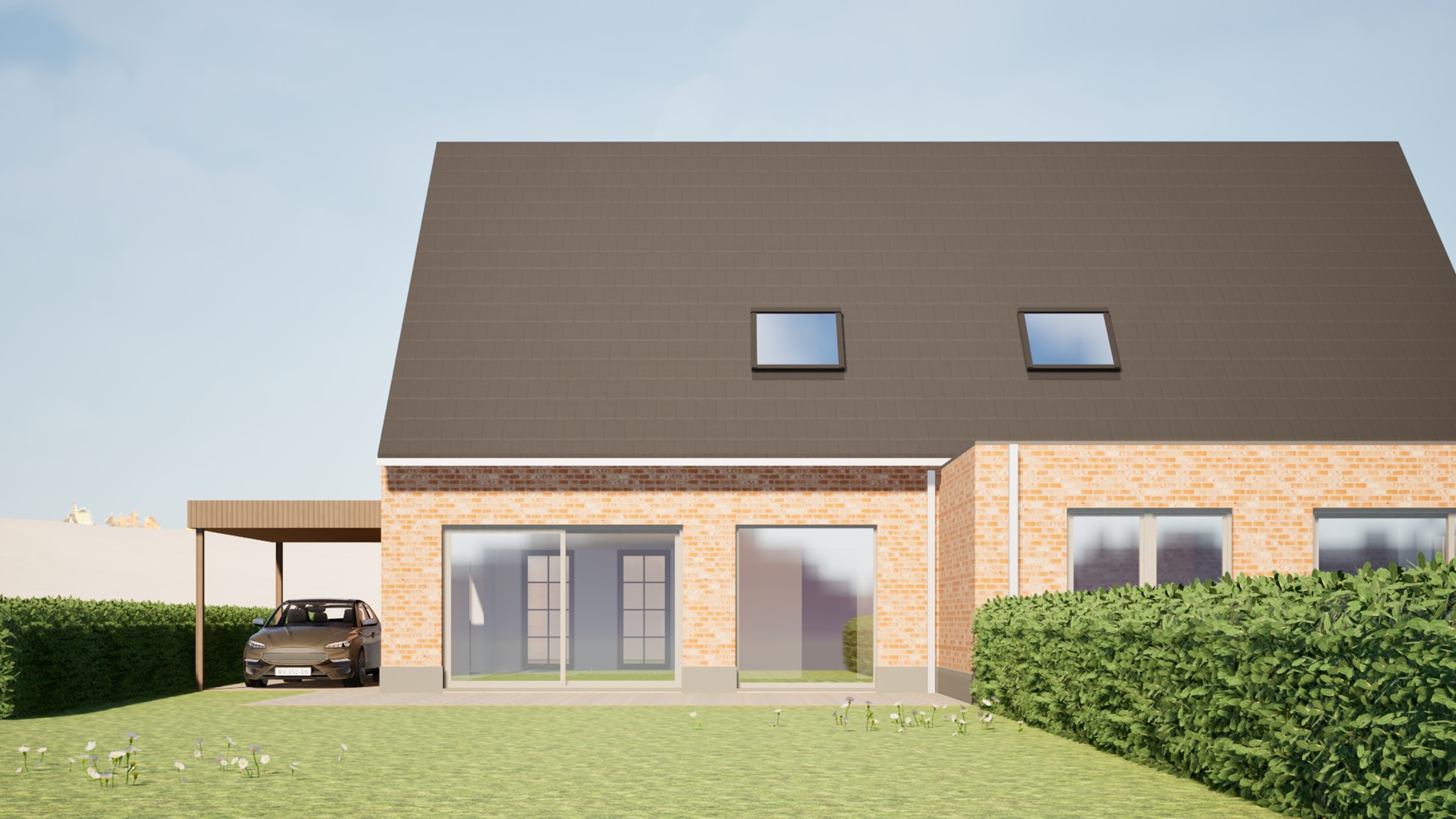 Ruime rustieke nieuwbouwwoningen met landelijk verzicht nabij centrum Eernegem 
