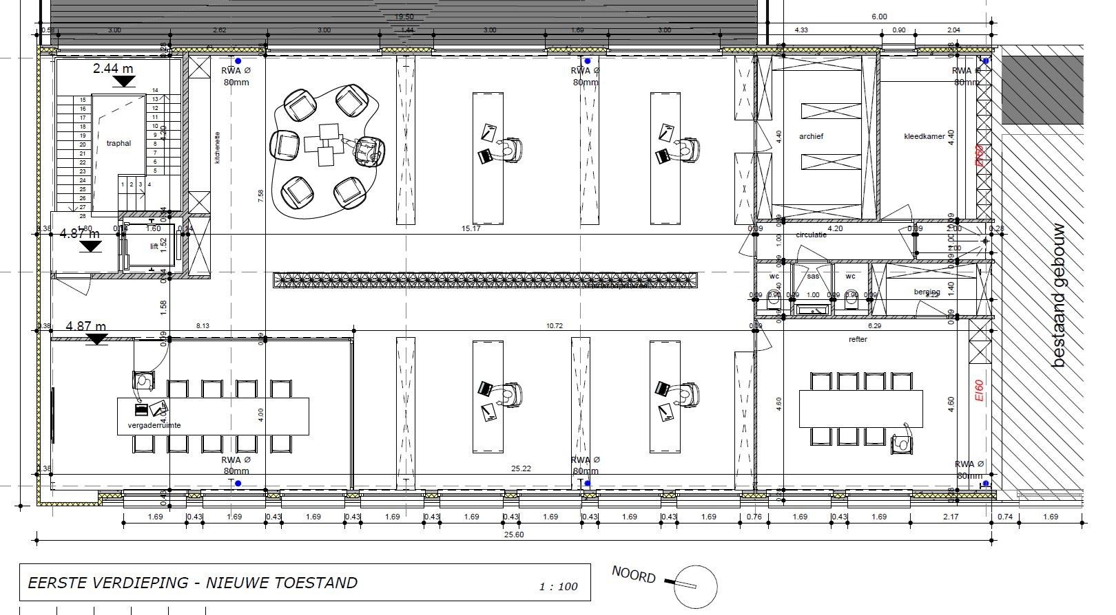Prachtige kantoorruimte, 275 m², met private parking, gunstig gelegen te Torhout. 