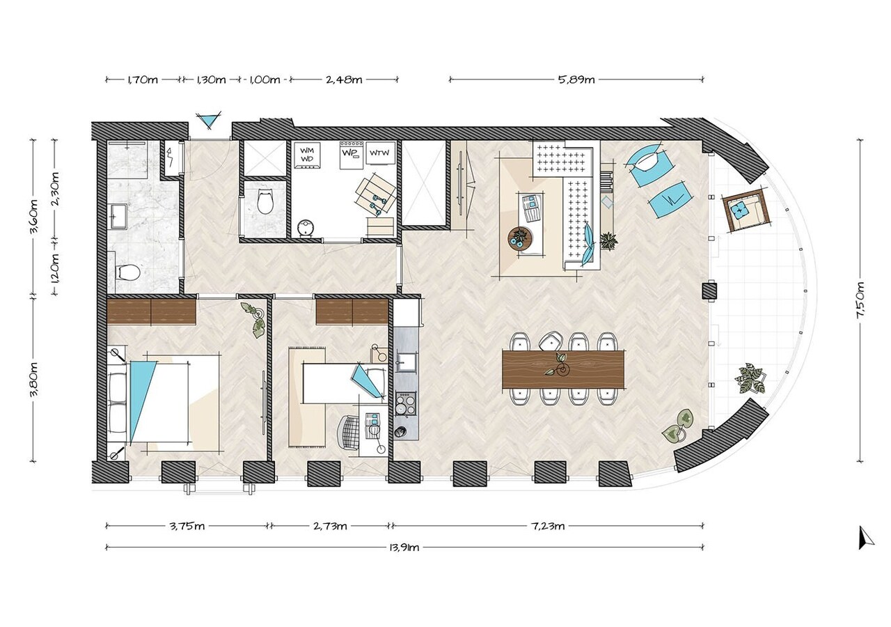 TYPE G | EXCLUSIEF PENTHOUSE VAN 100 M² MET EIGEN BALKON EN PANORAMISCH UITZICHT 