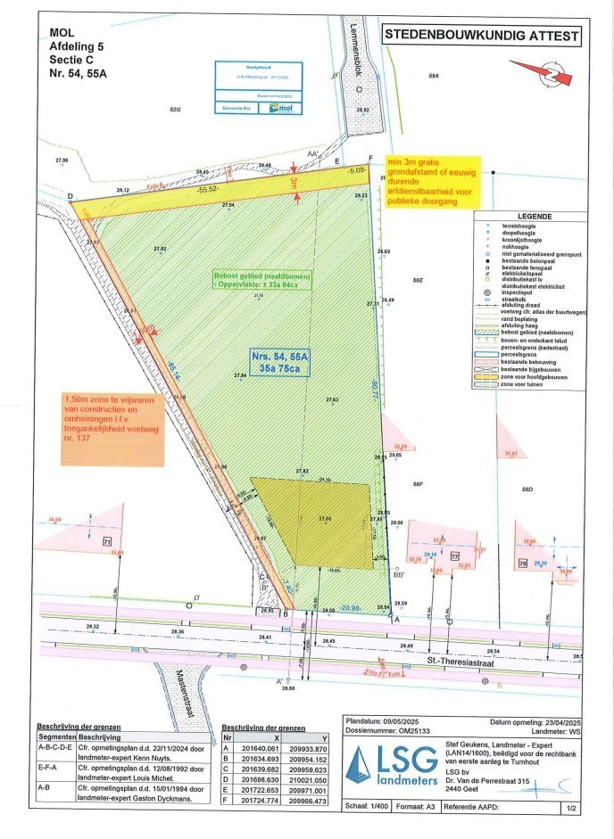 Bouwgrond van 35 are en 78 ca voor open bebouwing in Mol 