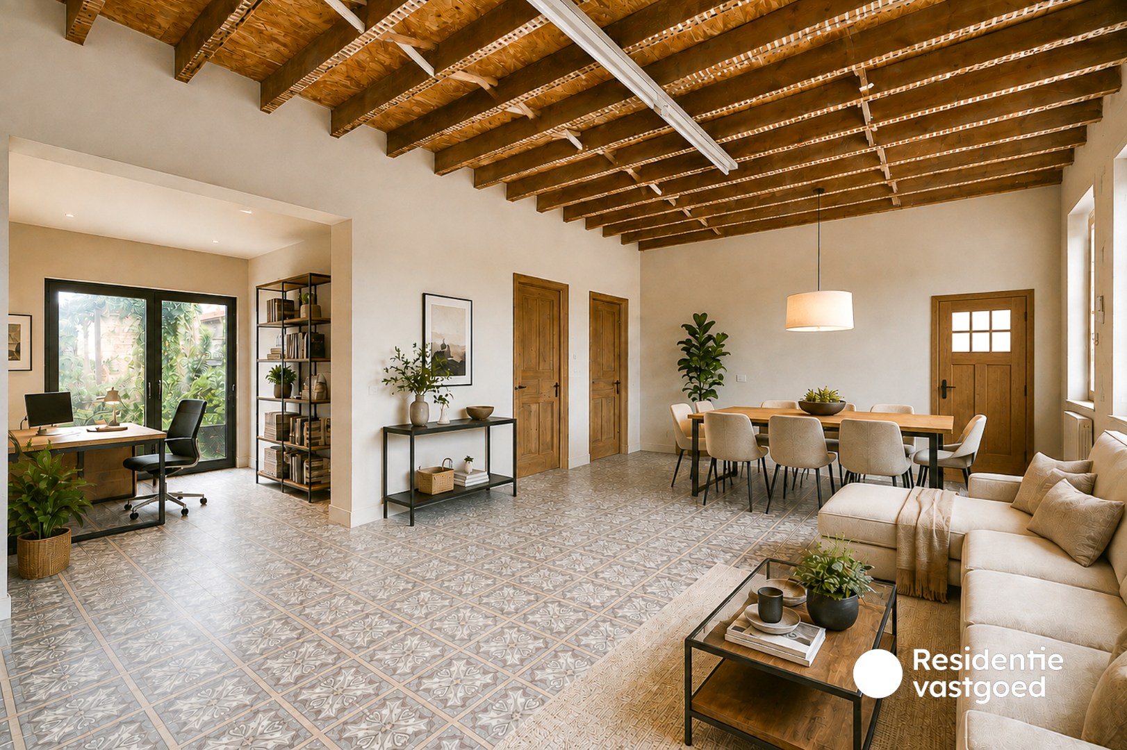 Ruime woning met uitzonderlijk veel mogelijkheden en prachtig zicht vanuit de tuin 