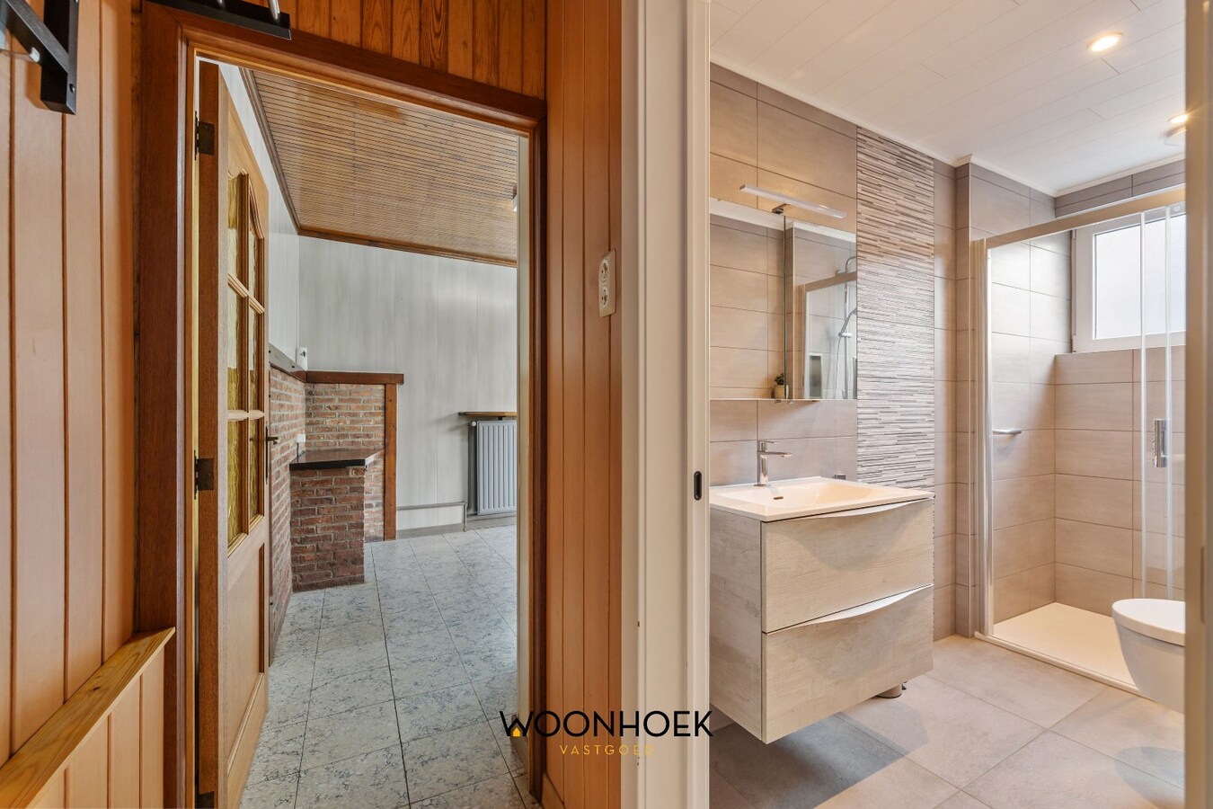 Halfopen bebouwing met 3 slaapkamers &amp; zij-ingang. 