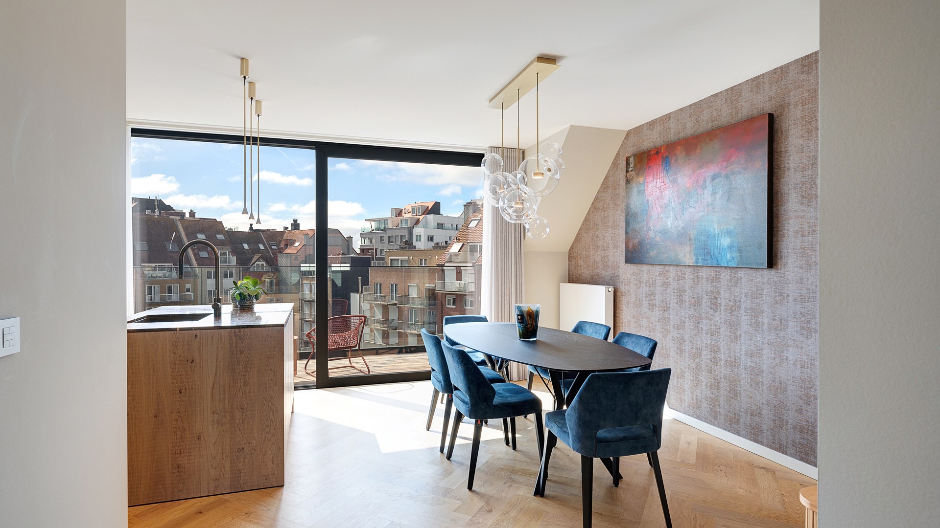 itzonderlijk duplex penthouse van 125 m² in residentie William, een recent en stijlvol gebouw (2020), perfect gelegen in het centrum van Knokke 