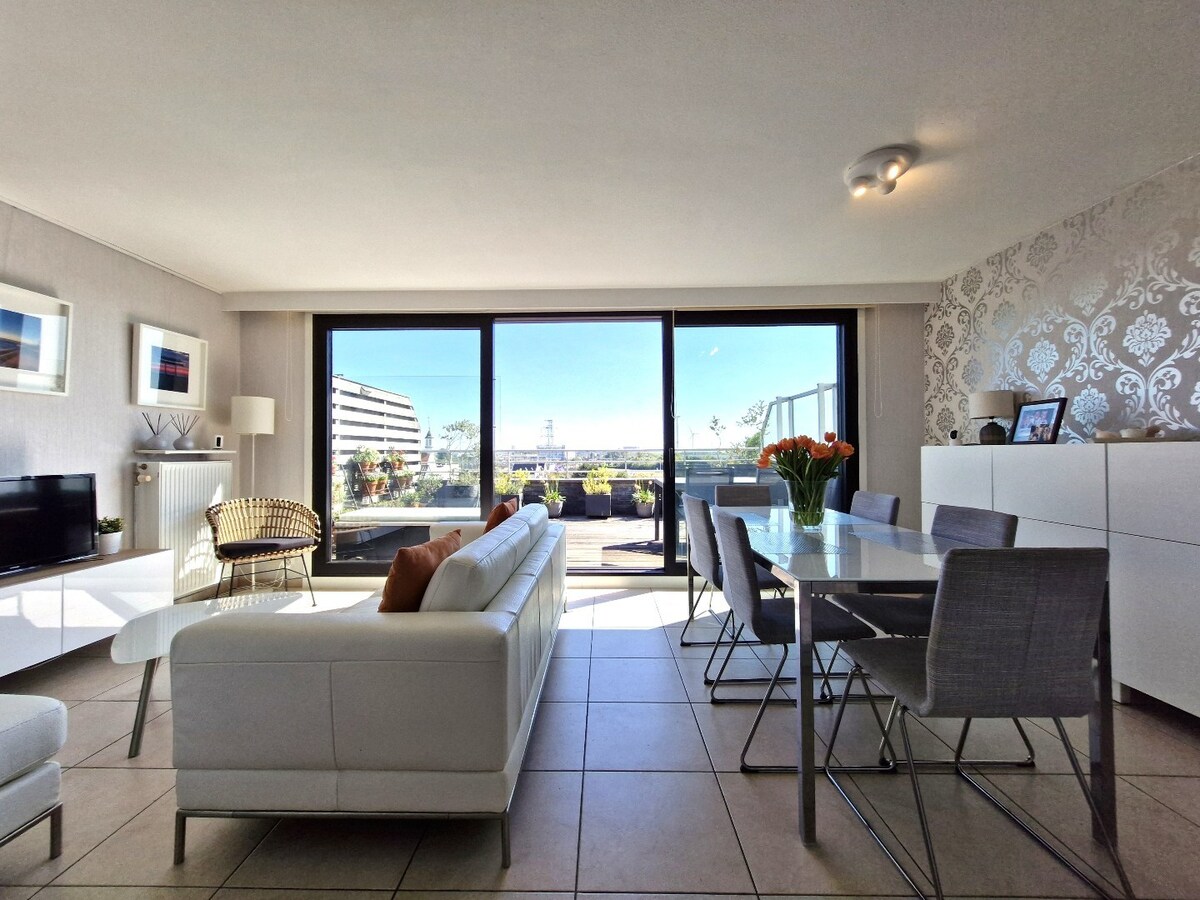 Lichtrijk appartement met groot zonneterras te Zeebrugge – op wandelafstand van de zeedijk 