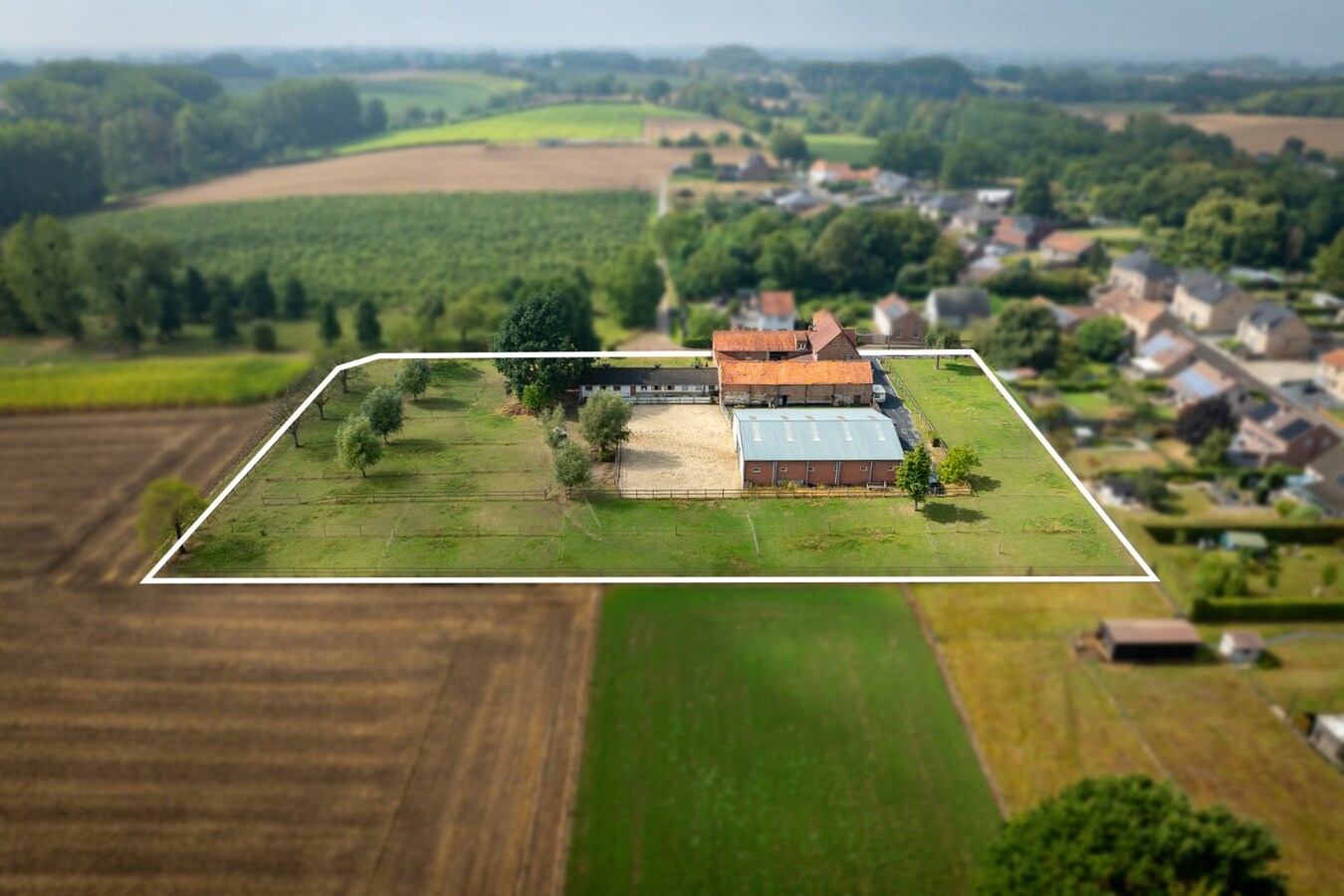 Ruime woning met buitenpiste en kleine binnenpiste op ca. 1,03ha te Hoeselt 