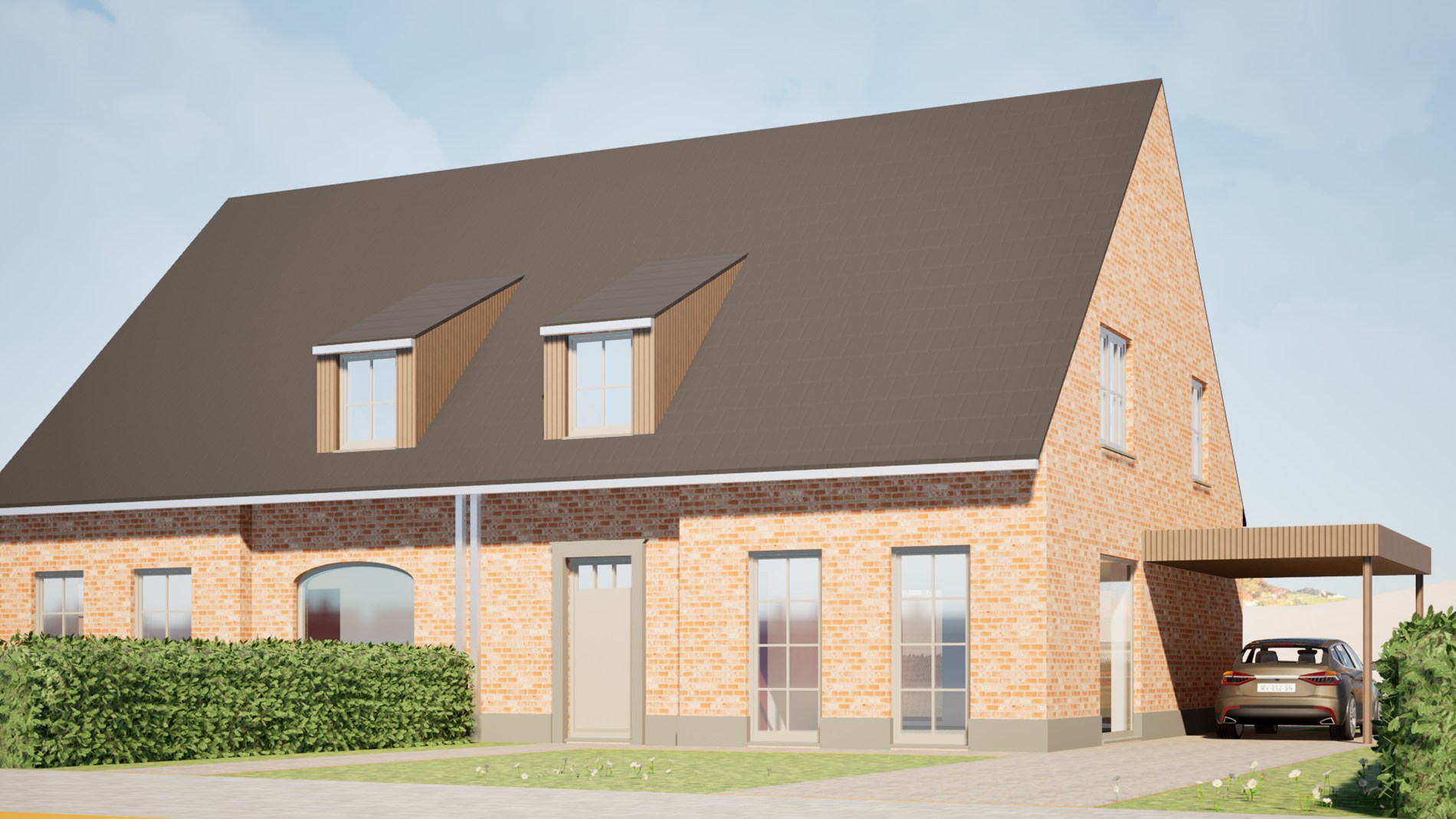 Ruime rustieke nieuwbouwwoningen met landelijk verzicht nabij centrum Eernegem 
