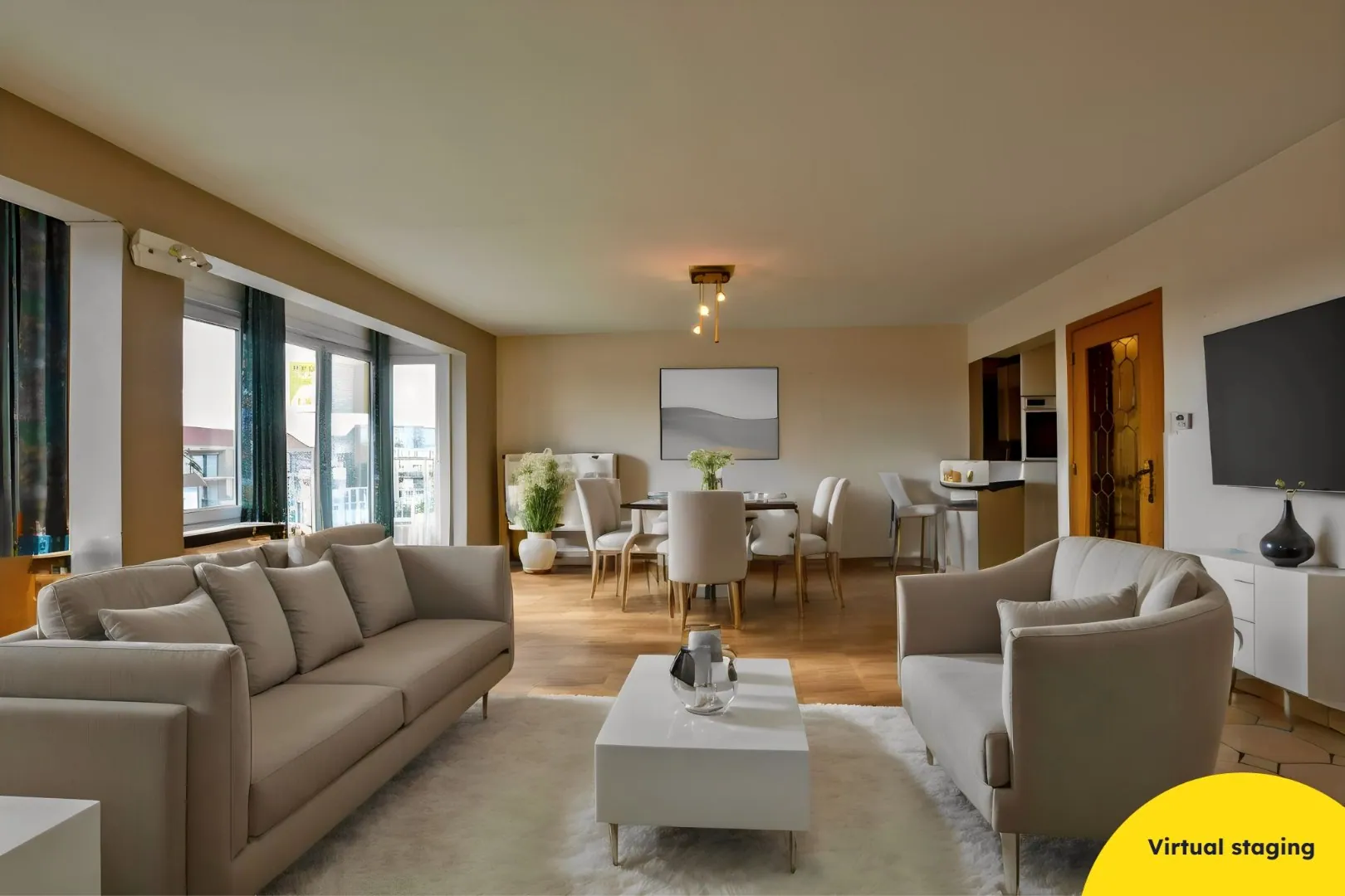 Zeer ruim appartement (120 m²) met 3 slaapkamers te Koksijde-Bad, vlakbij het centrum en het strand. 