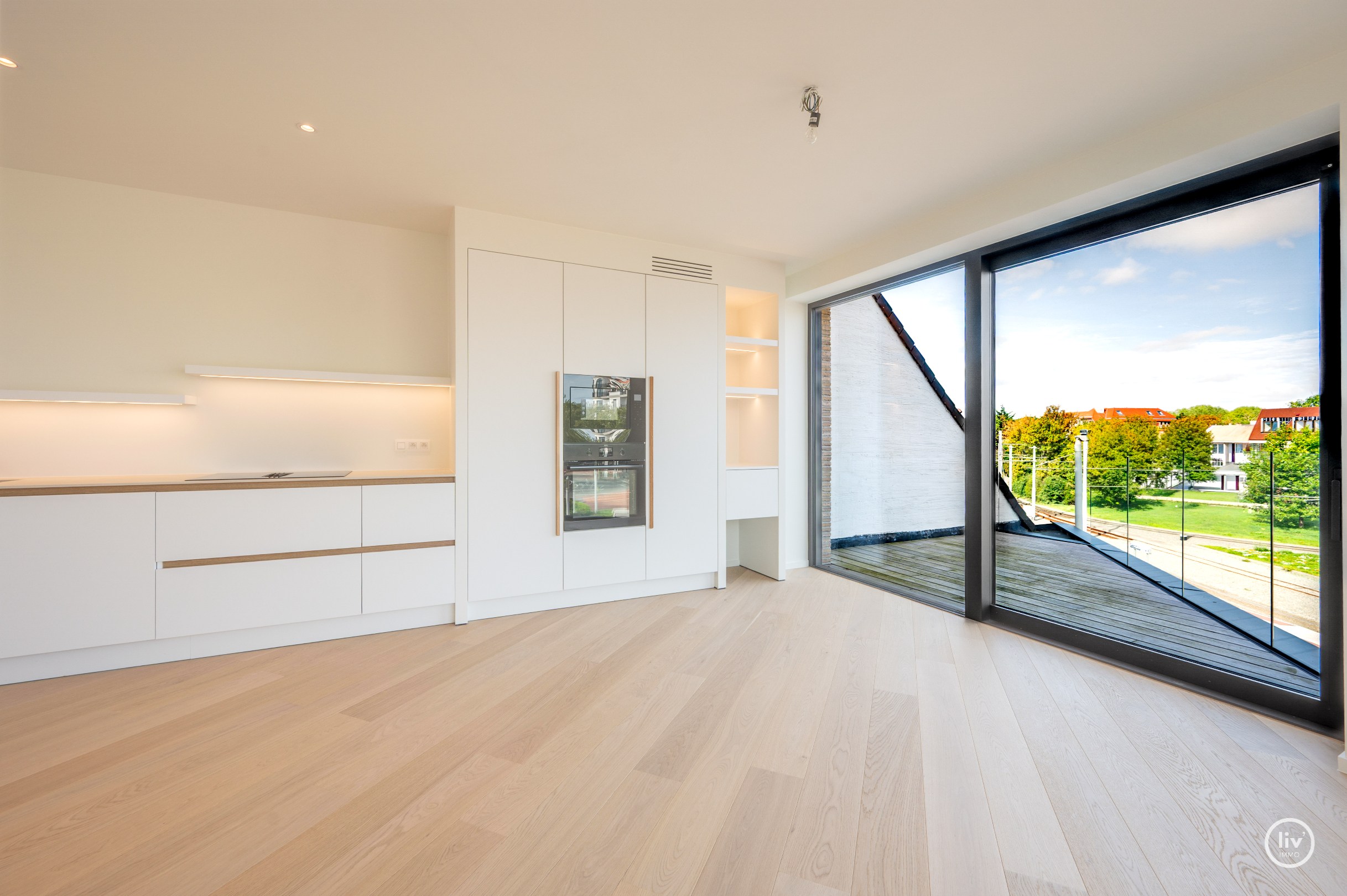 Nouvel appartement avec vue dégagée au centre de Knokke. 