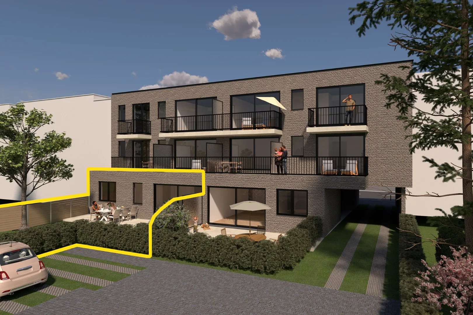 Gezellig 3-slaapkamer appartement met privé tuin op het gelijkvloers