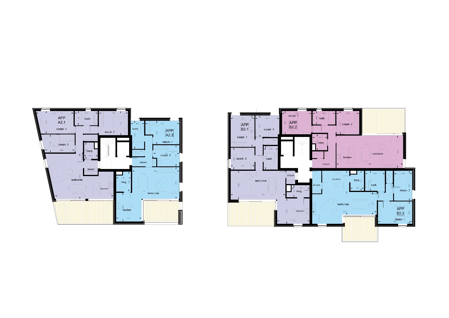 Nieuwbouwappartement met twee slaapkamers en terras van 18,20m² 